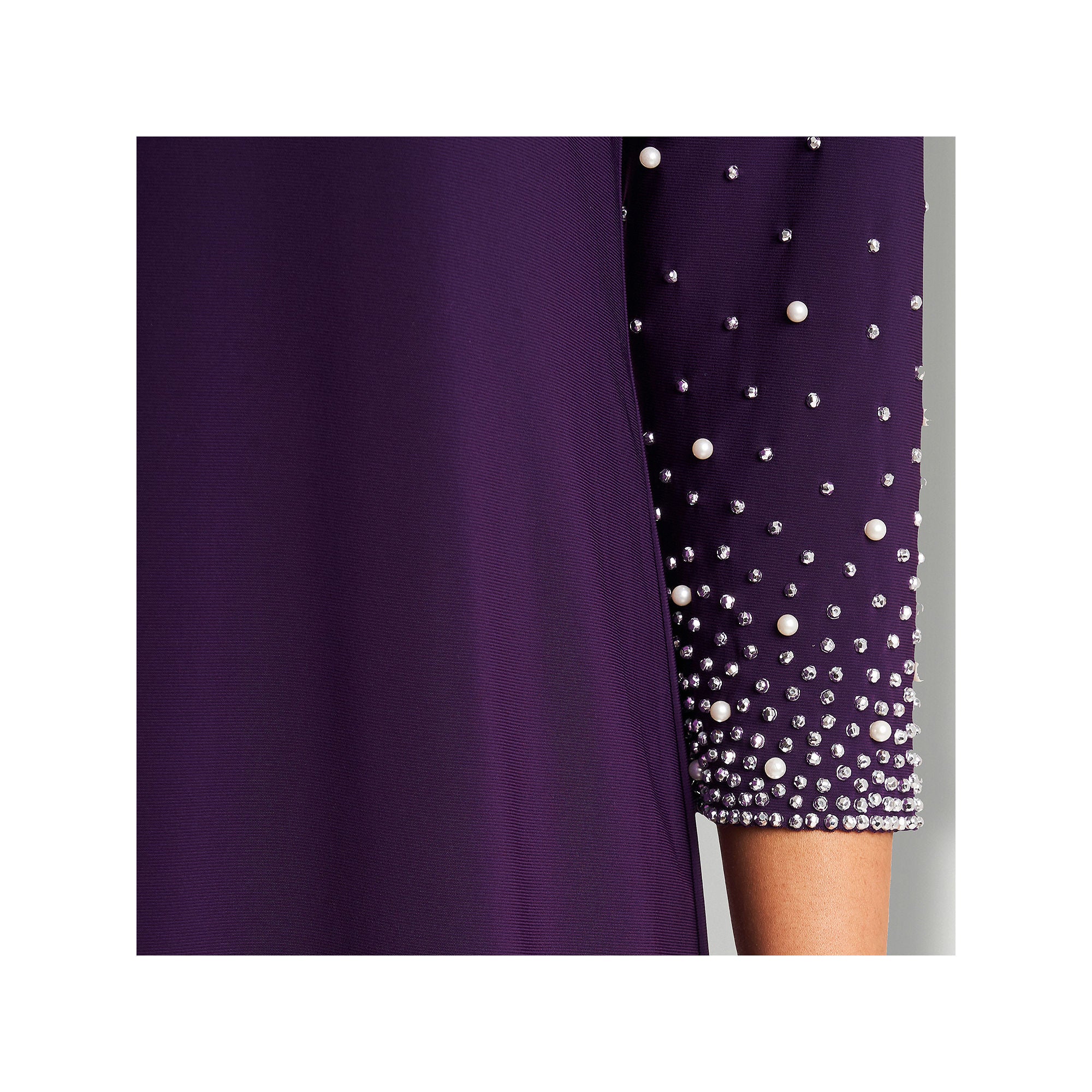 Msk Pearl 3/4 Sleeve Beaded Sheath Dress - PLUMSTONE X-LARGE