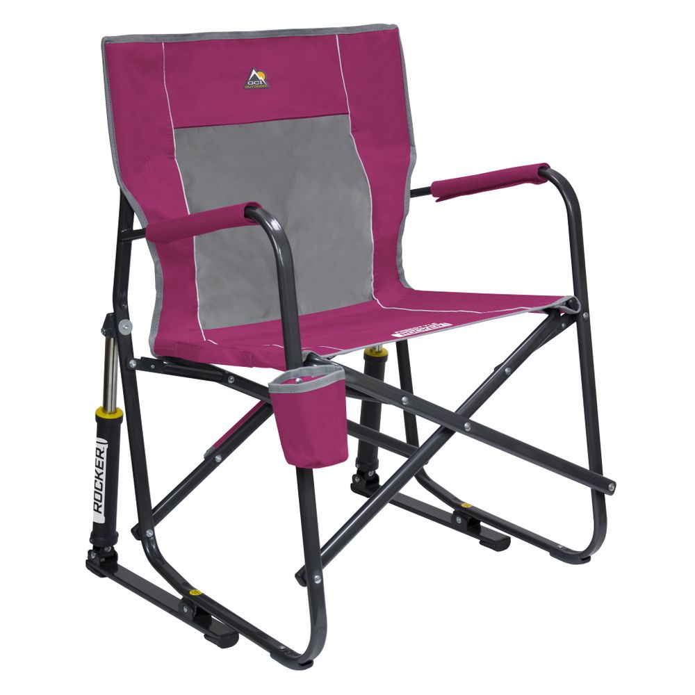 GCI Outdoor 37090-WM001 Freestyle Rocker Foldable Rocking Camp Chair, Beach Berry