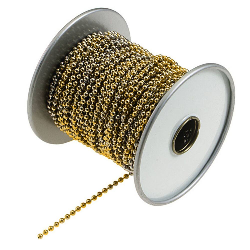 Lucky Line Products 31800 Beaded Chain Spool 100 ft L Brass 31800