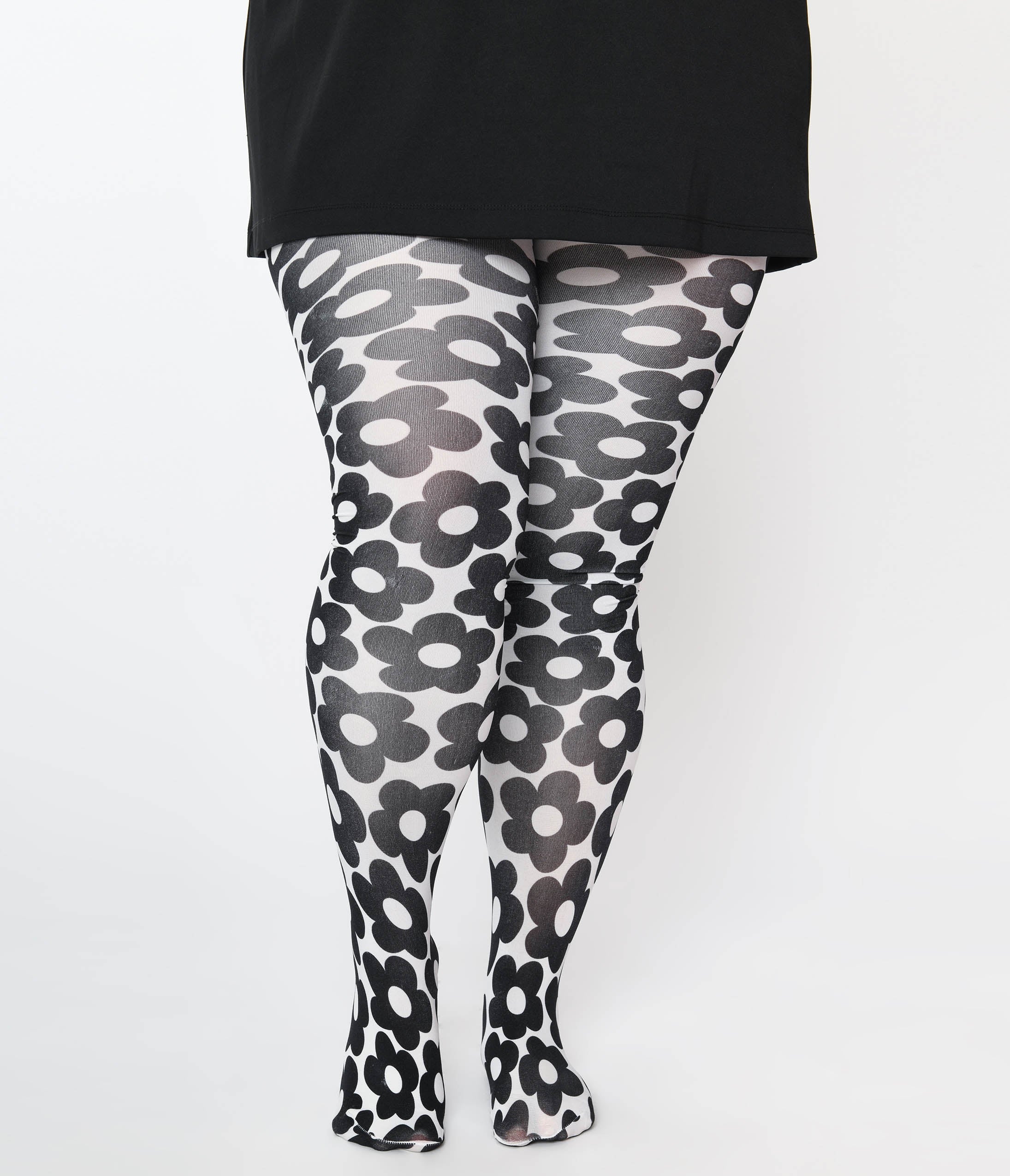 Smak Parlour White & Black Daisy Tights