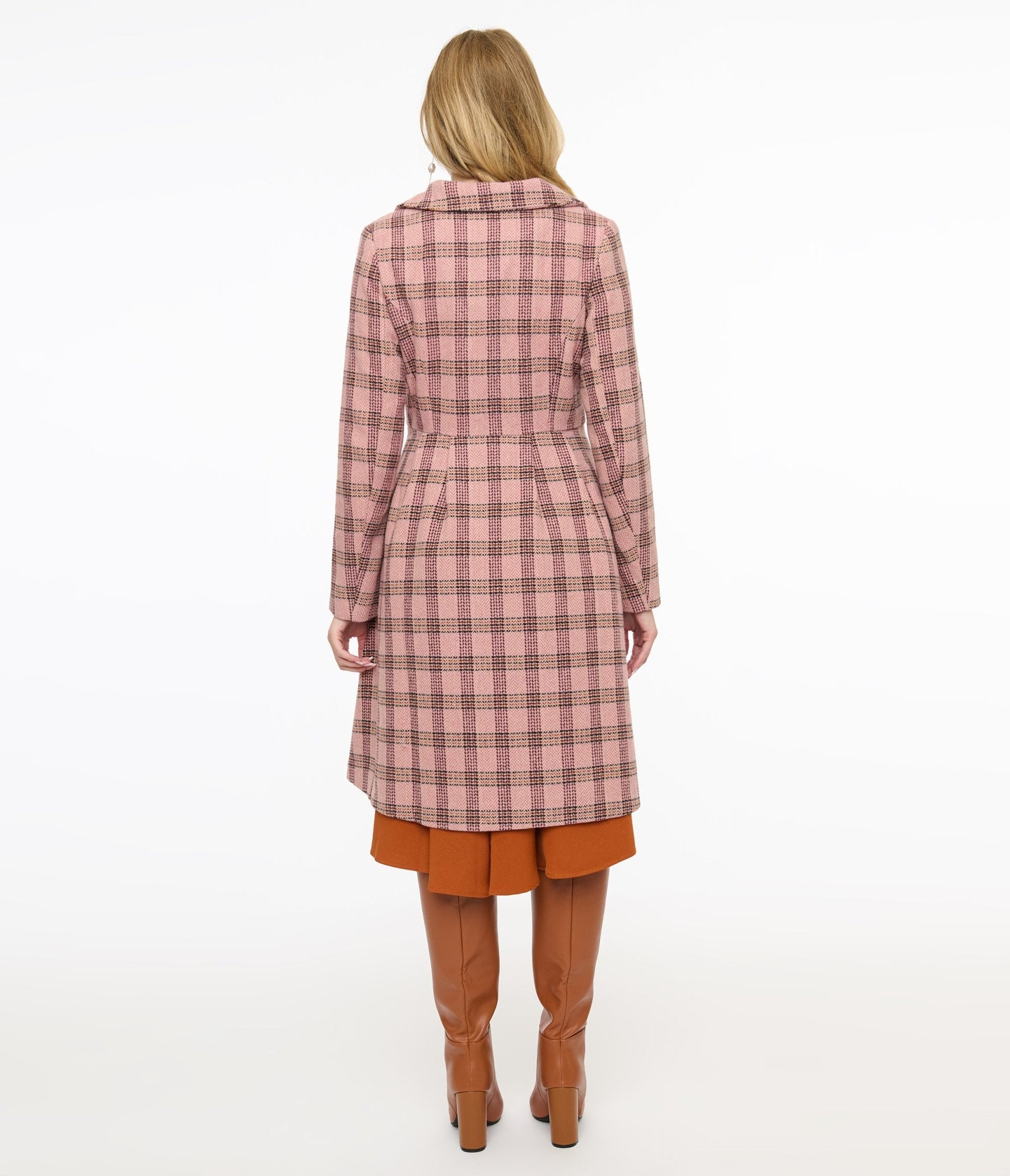 Voodoo Vixen 1960s Pink Plaid Coat