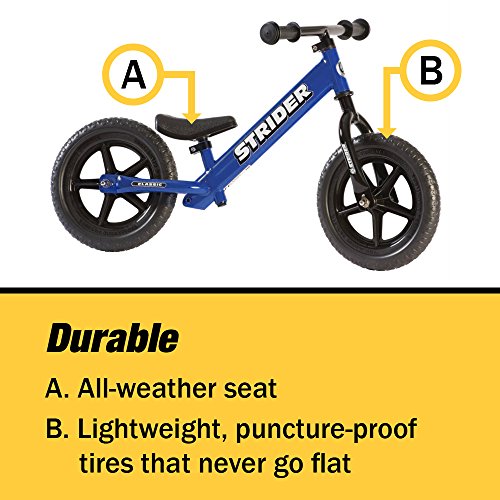 Strider - 12 Classic Balance Bike, Ages 18 Months to 3 Years, Blue