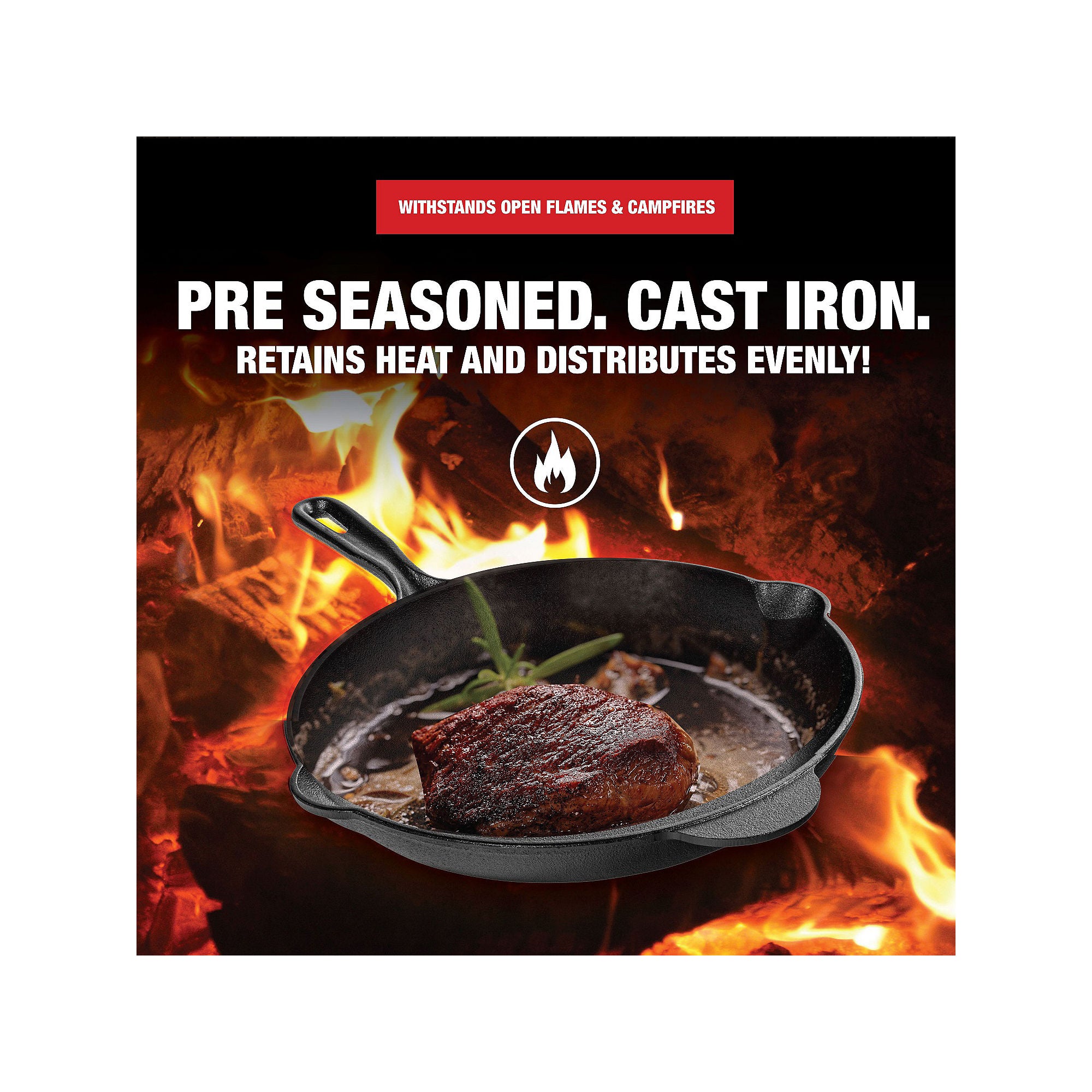 Granitestone Heavy Duty Cast Iron 10.25 Round Skillet - BLACK ONE SIZE