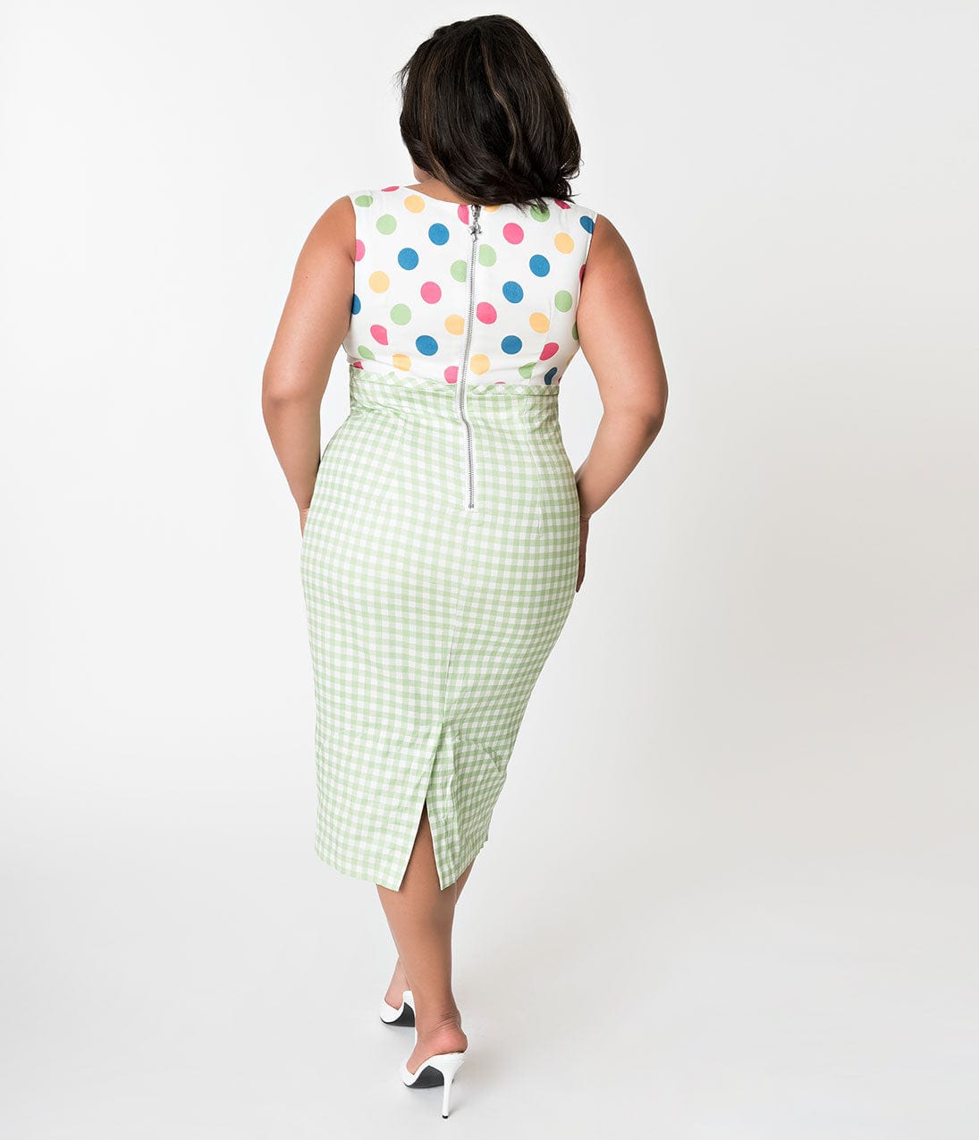 Barbie x Unique Vintage Plus Size 1960s Lunch On The Terrace Pencil Dress