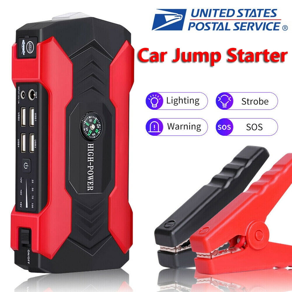 BAOKALER Car Battery Jump Starter 99800mAh Portable Charger Power Bank, Black & Red - Multi-Functional