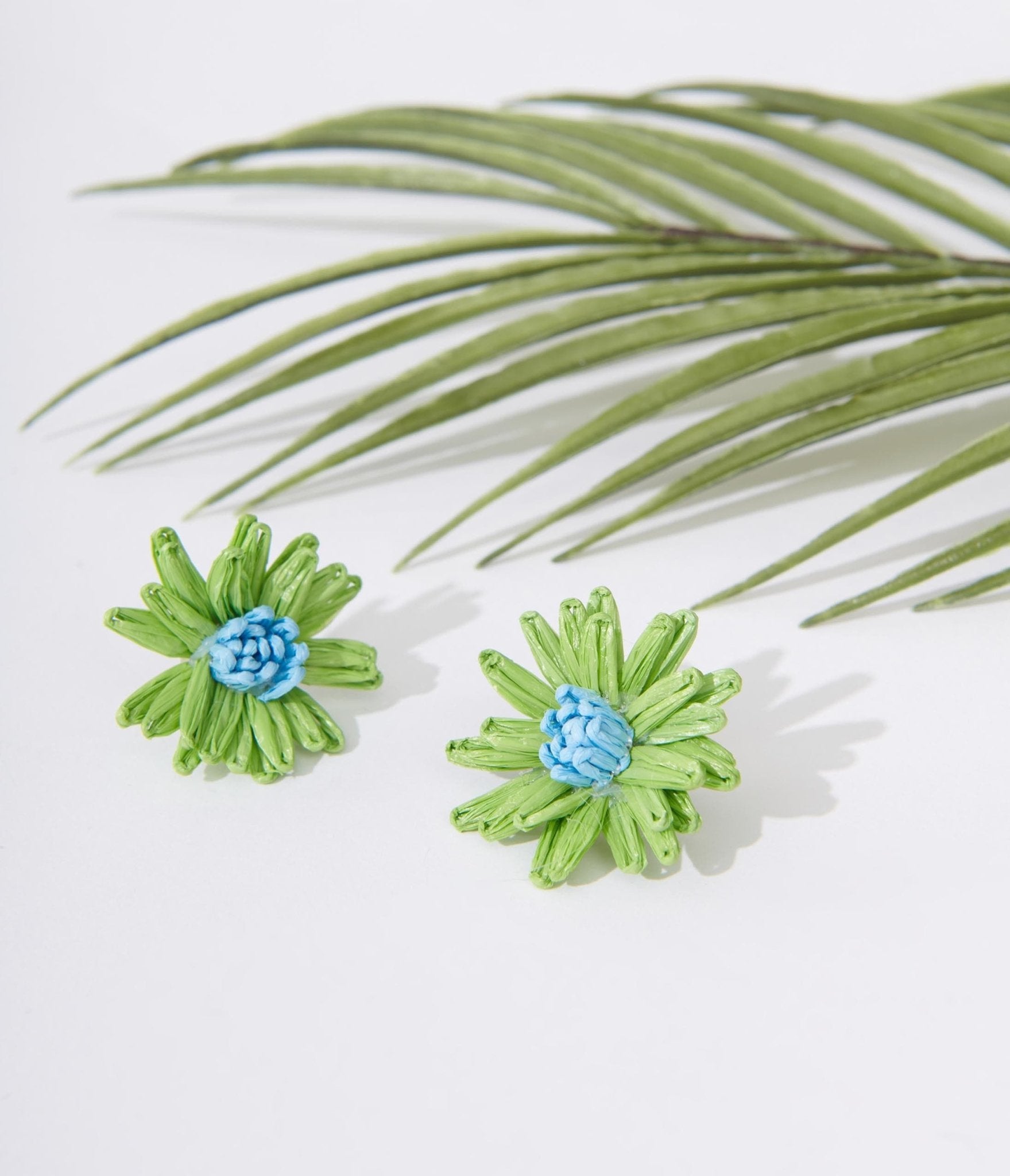 Green Flower Earrings