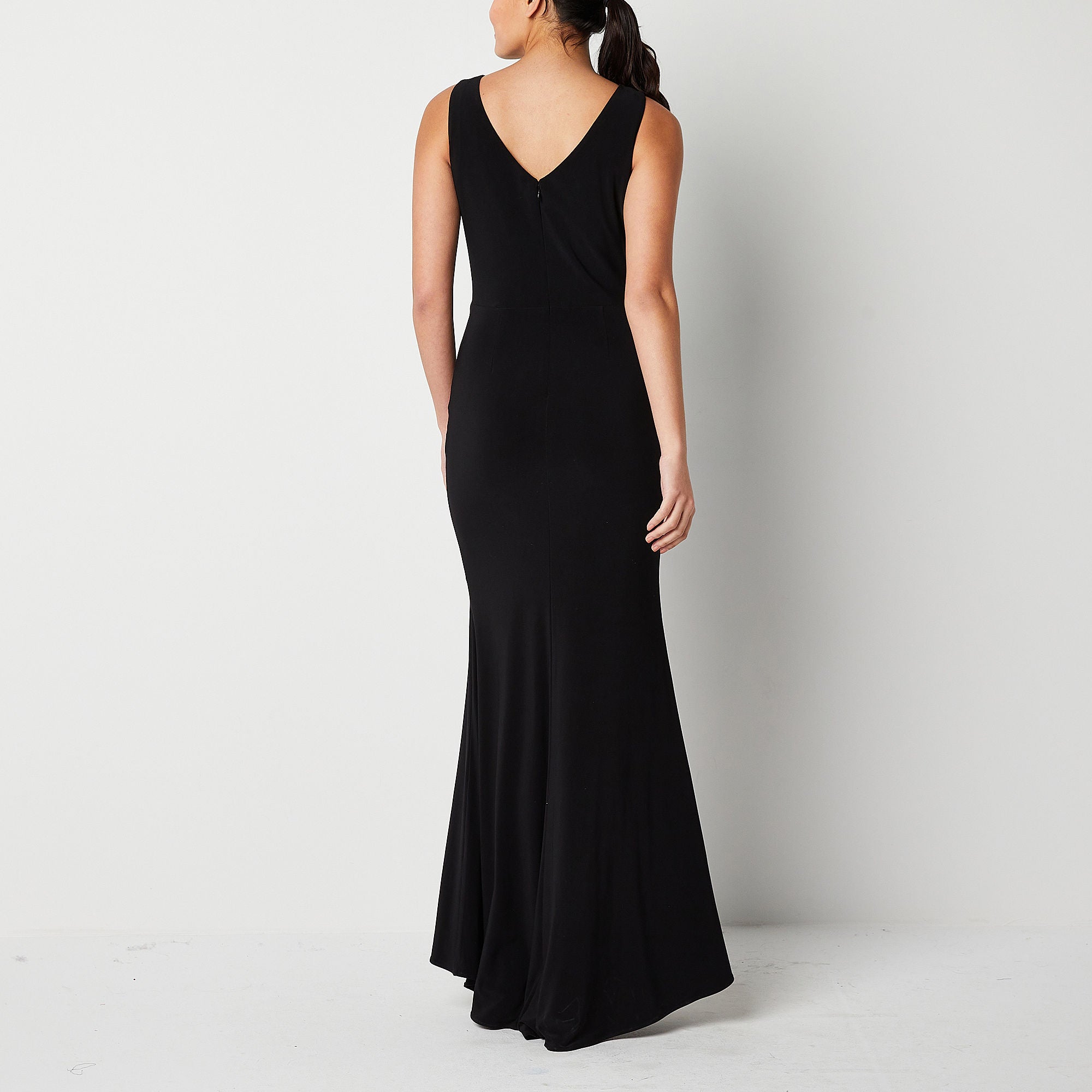 Dj Jaz Ruffle Sleeveless Evening Gown - BLACK 18