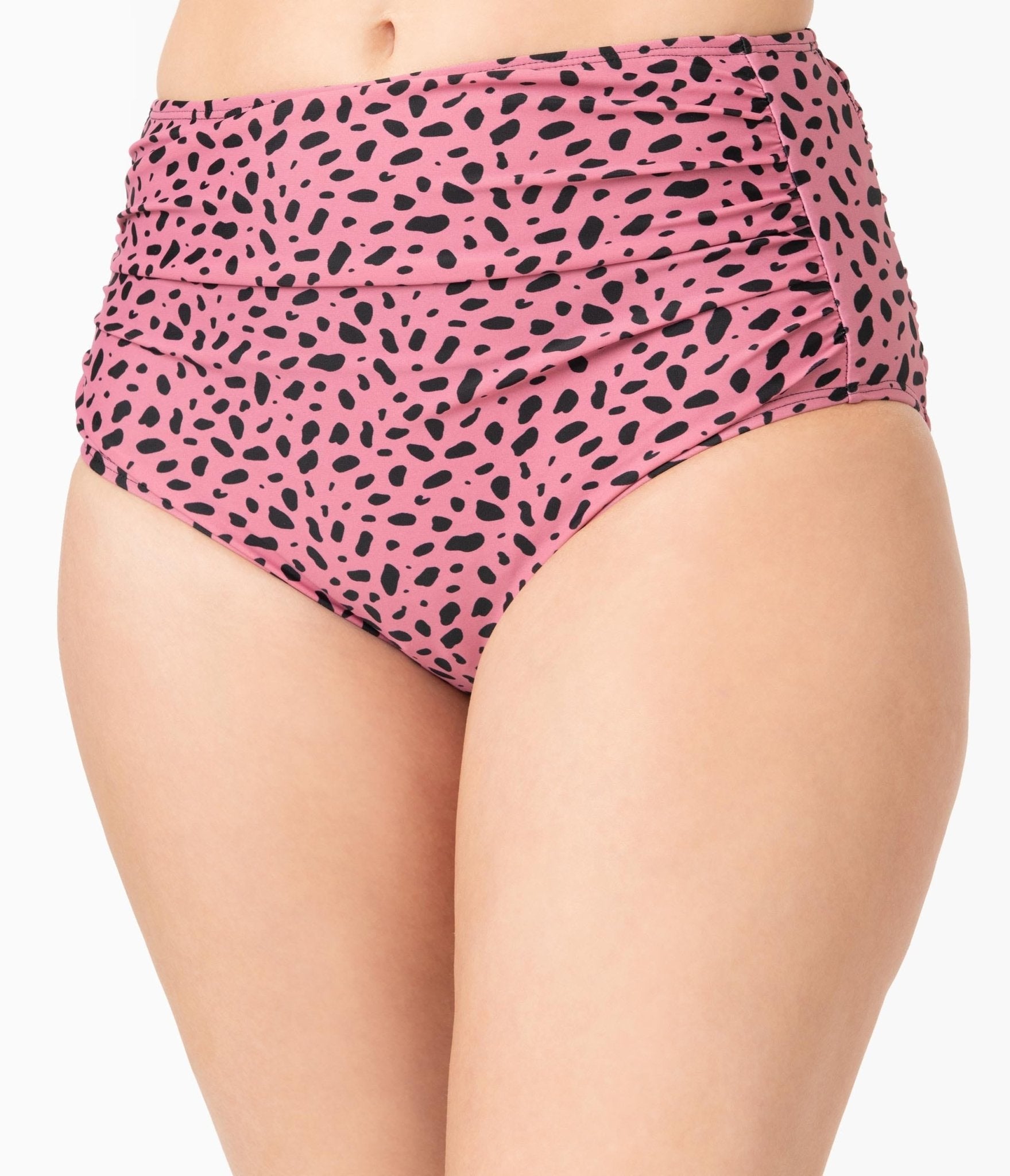 Retro Pink Leopard Print Swim Bottom