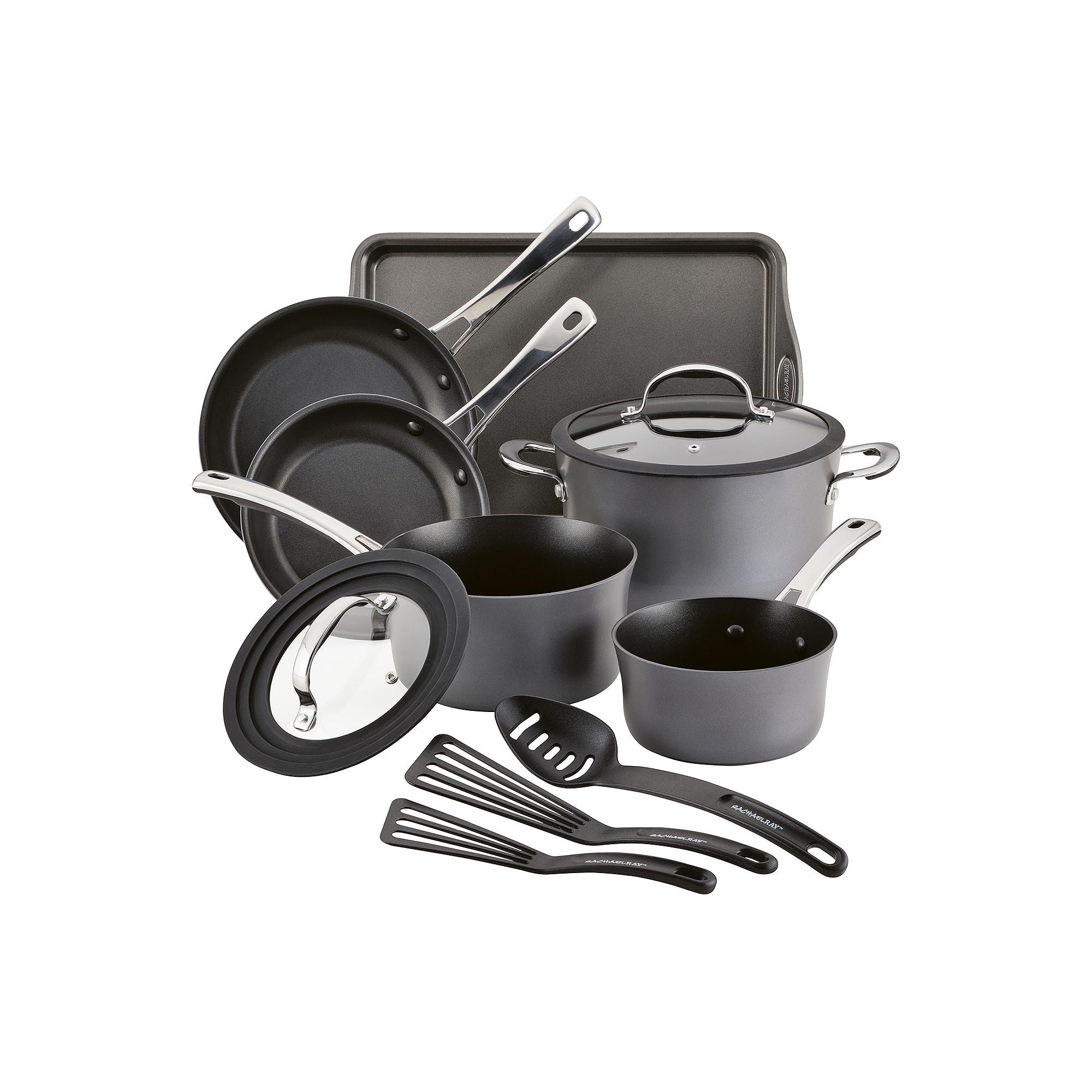 Rachael Ray Cook + Create 11-Pc. Non-Stick Cookware Set - BLACK ONE SIZE