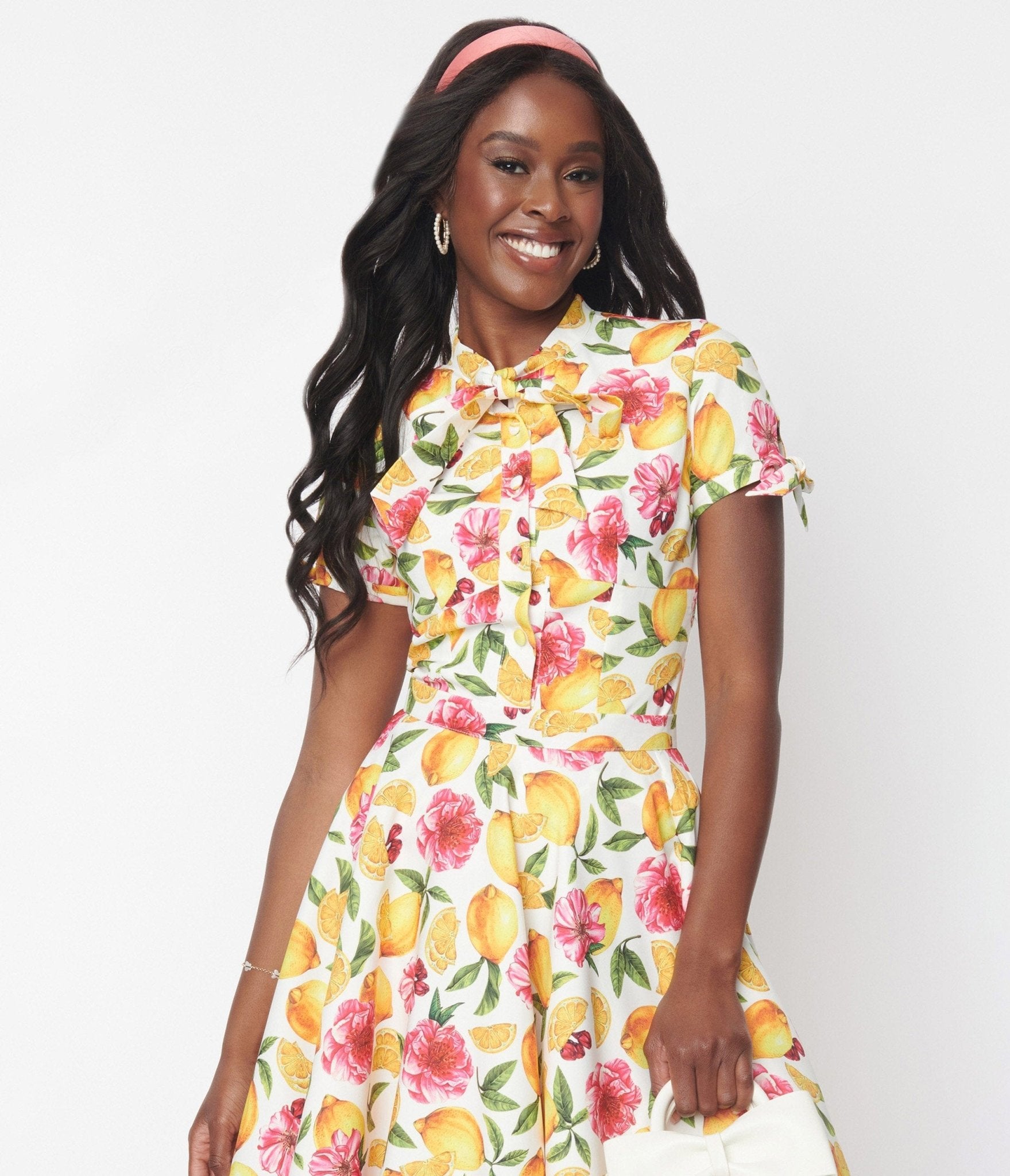 Magnolia Place Pink Florals & Lemons Elanor Top