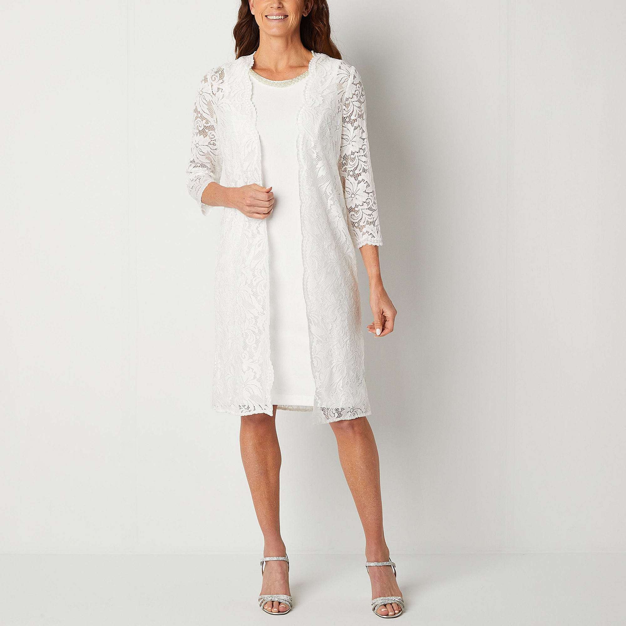 Maya Brooke Jacket Dress - WHITE 10