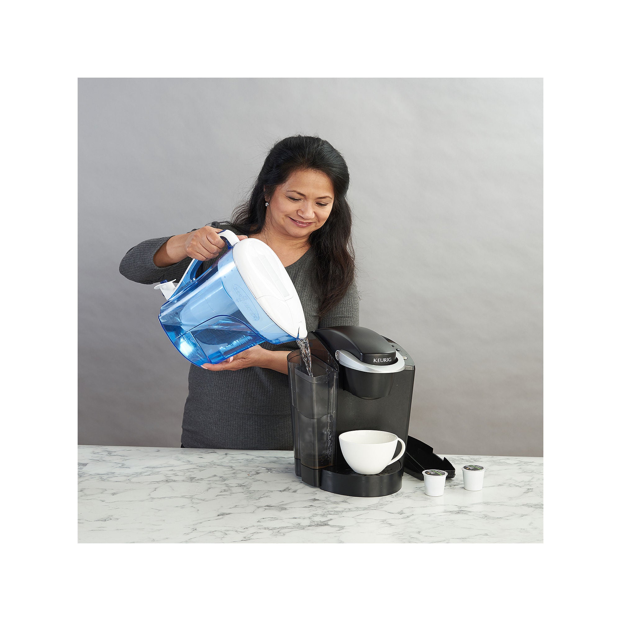 ZeroTechnologies LLC ZD-012RP 12-Cup Ready-Pour Pitcher with Free TDS Meter