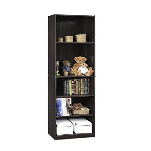 FURINNO Jaya Simple Home 5-Shelf Bookcase, White