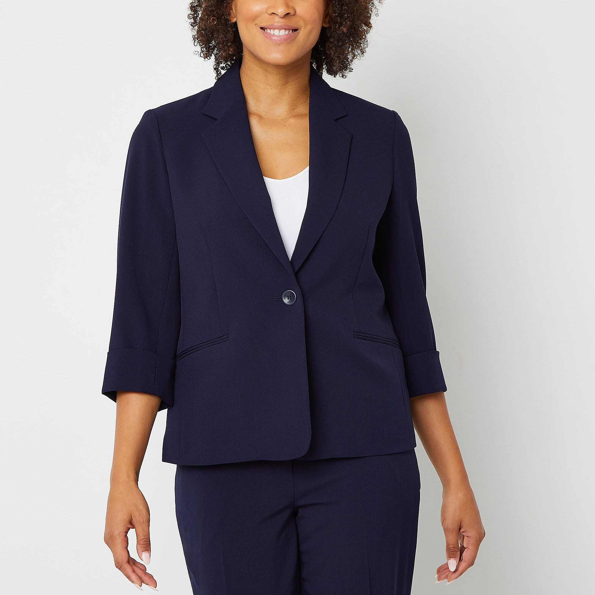 Black Label By Evan-Picone Women's Suit Jacket - NAVY 4