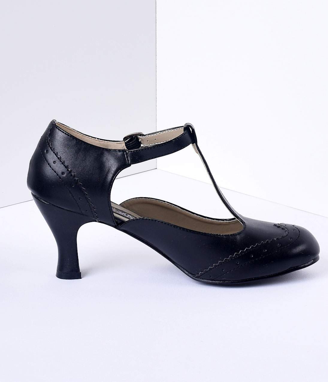 1920s Black T-Strap Mary Jane Heels