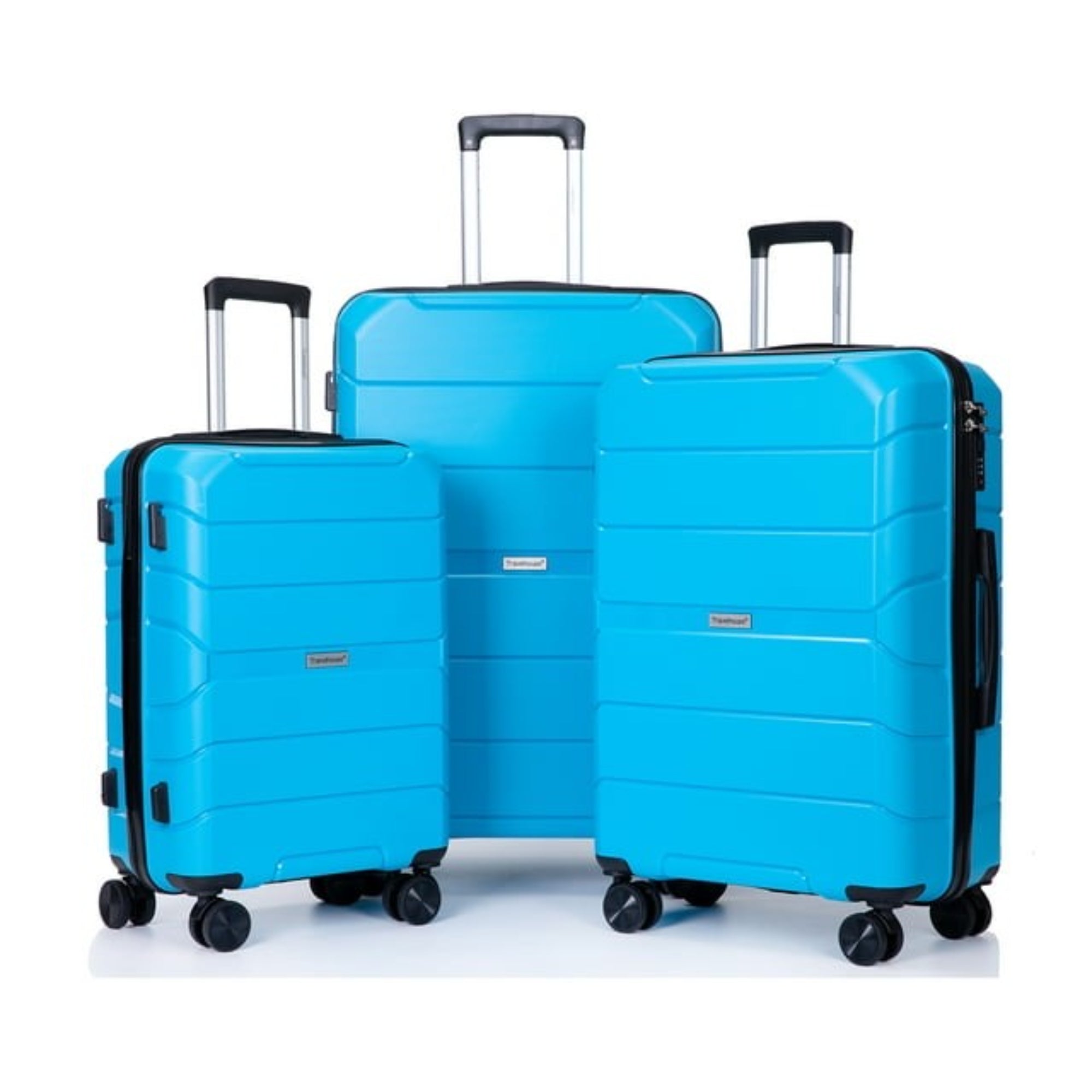 Travelhouse TH603102-2 3 Piece Hardside Luggage Set w/TSA Lock Spinner Wheels 20/24/28 Sky Blue
