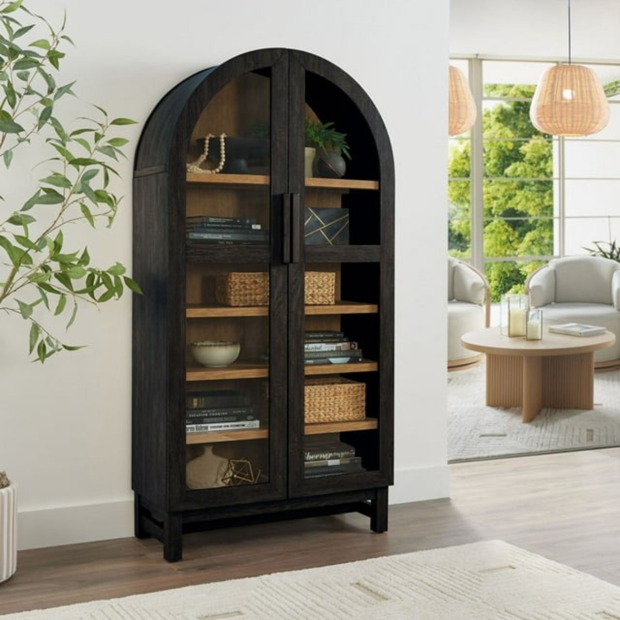 Better Homes & Gardens BHF336158813005-1 Juliet Solid Wood Frame Arc Cabinet, Black Finish