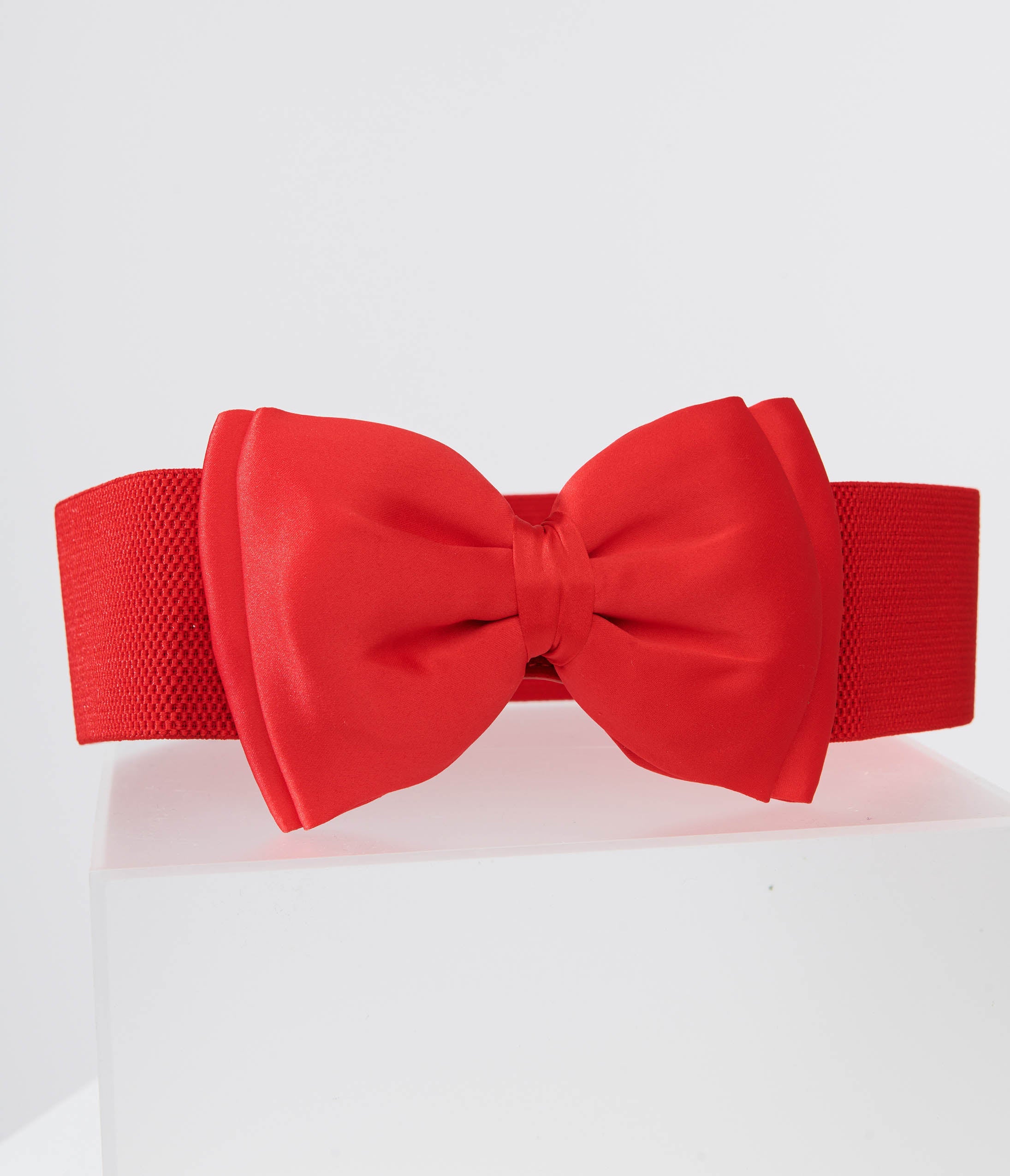 Unique Vintage Red Bow Cinch Belt