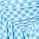 Unique Vintage Blue Gingham Ruffle High Waist Swim Bottom