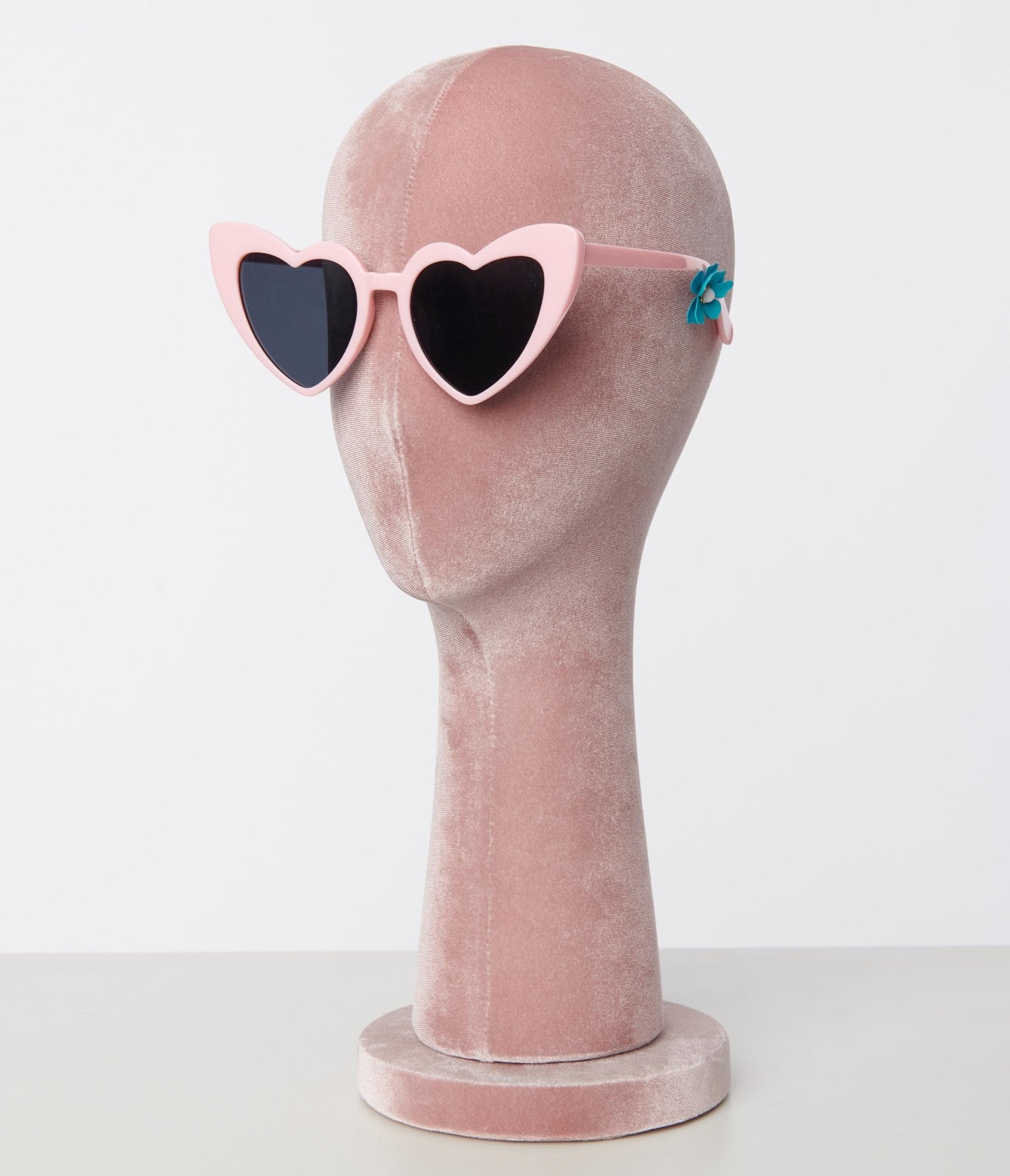 Unique Vintage Light Pink Heart Sunglasses