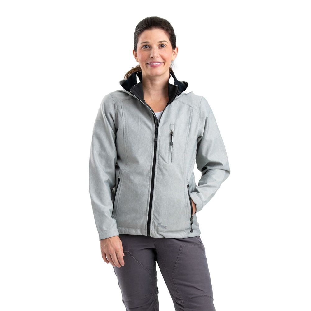 Berne Hooded Softshell Jacket for Ladies - Grey - 3XL