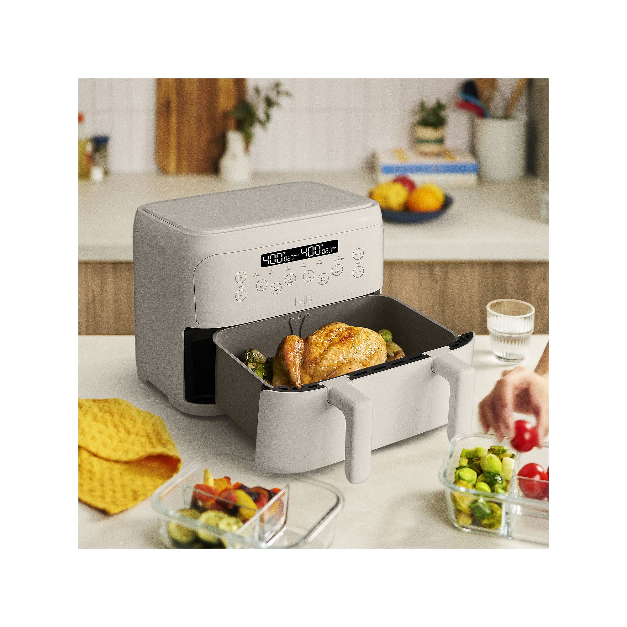 Bella * 4Qt Trizone Air Fryer Oatmilk 35106 - OATMILK ONE SIZE