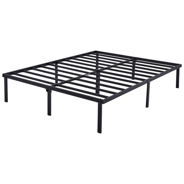 Mainstays MS18-D1-1022-07 14 Heavy Duty Slat Bed Frame, Black Steel, Queen