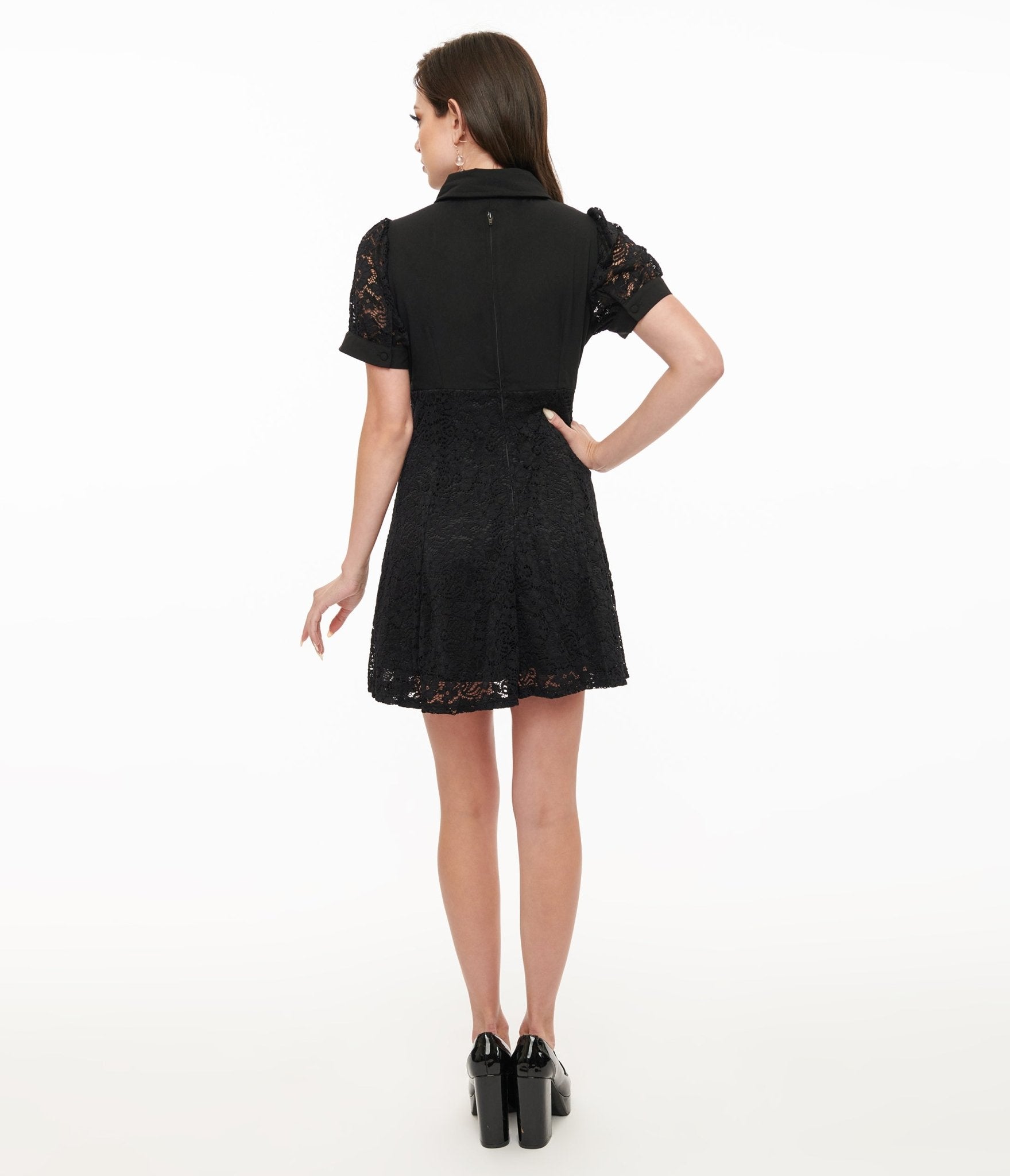 Hell Bunny 1950s Black Lace Dominica Mini Dress