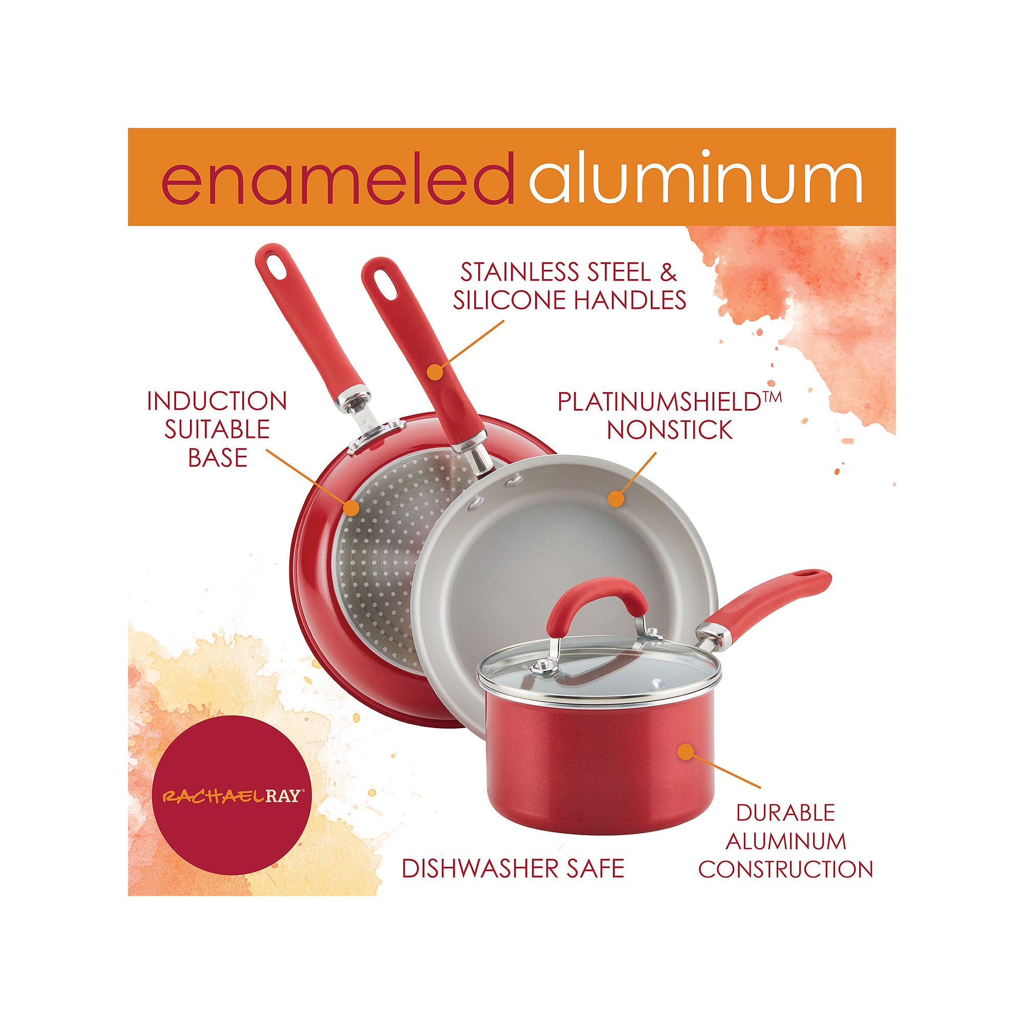 Rachael Ray Create Delicious 9.5 Covered Deep Skillet - RED SHIMMER ONE SIZE