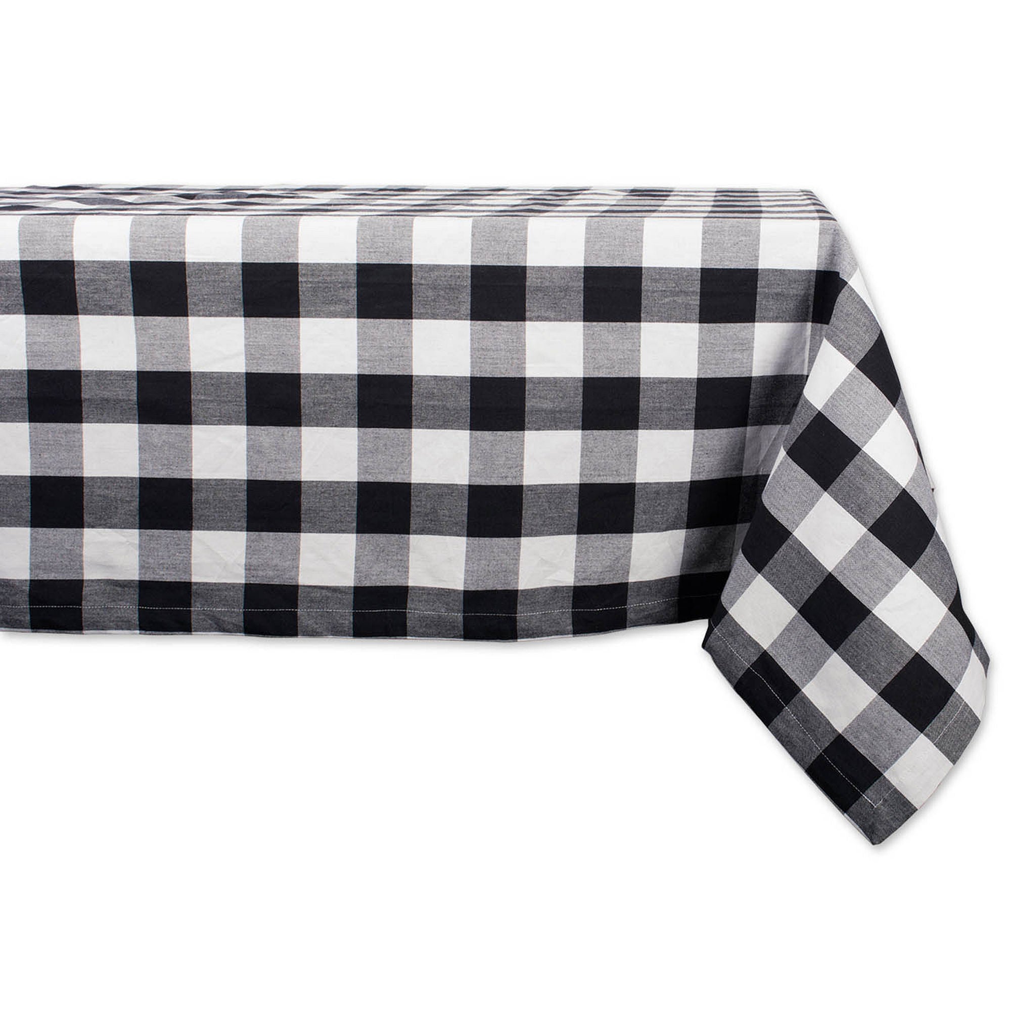 Design Imports Buffalo Check Tablecloth - BLACK ONE SIZE