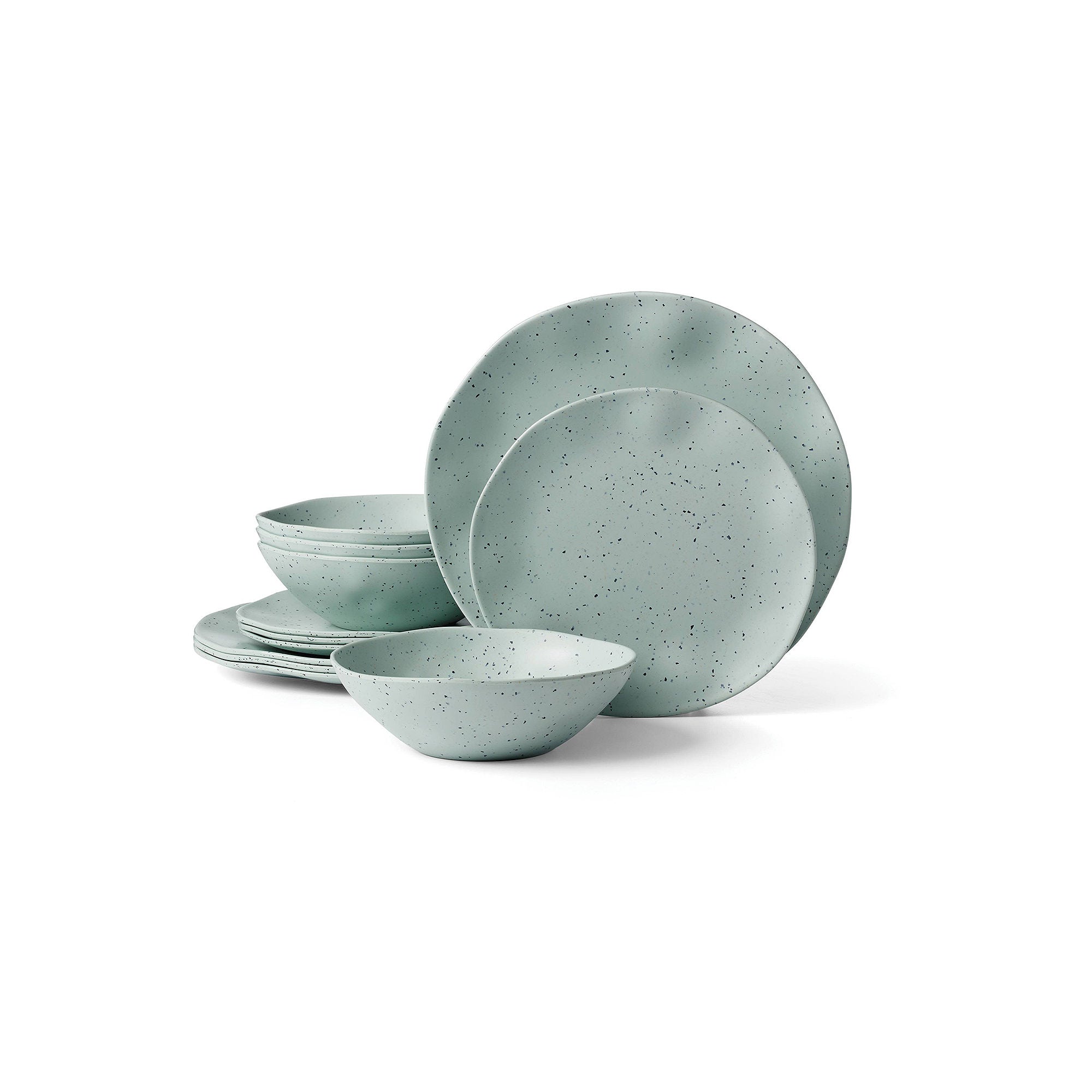 Oneida Terrazzo Melamine 12-Pc. Melamine Dinnerware Set - GREEN ONE SIZE