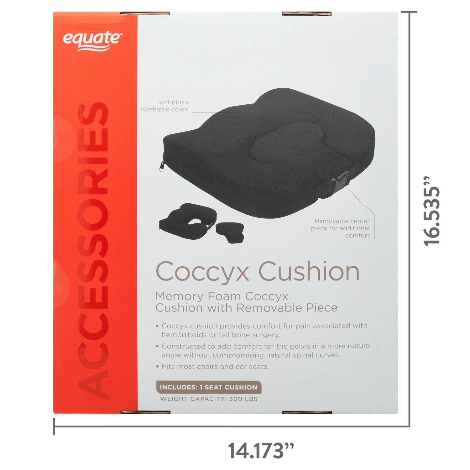 equate Memory Foam Coccyx Cushion Black