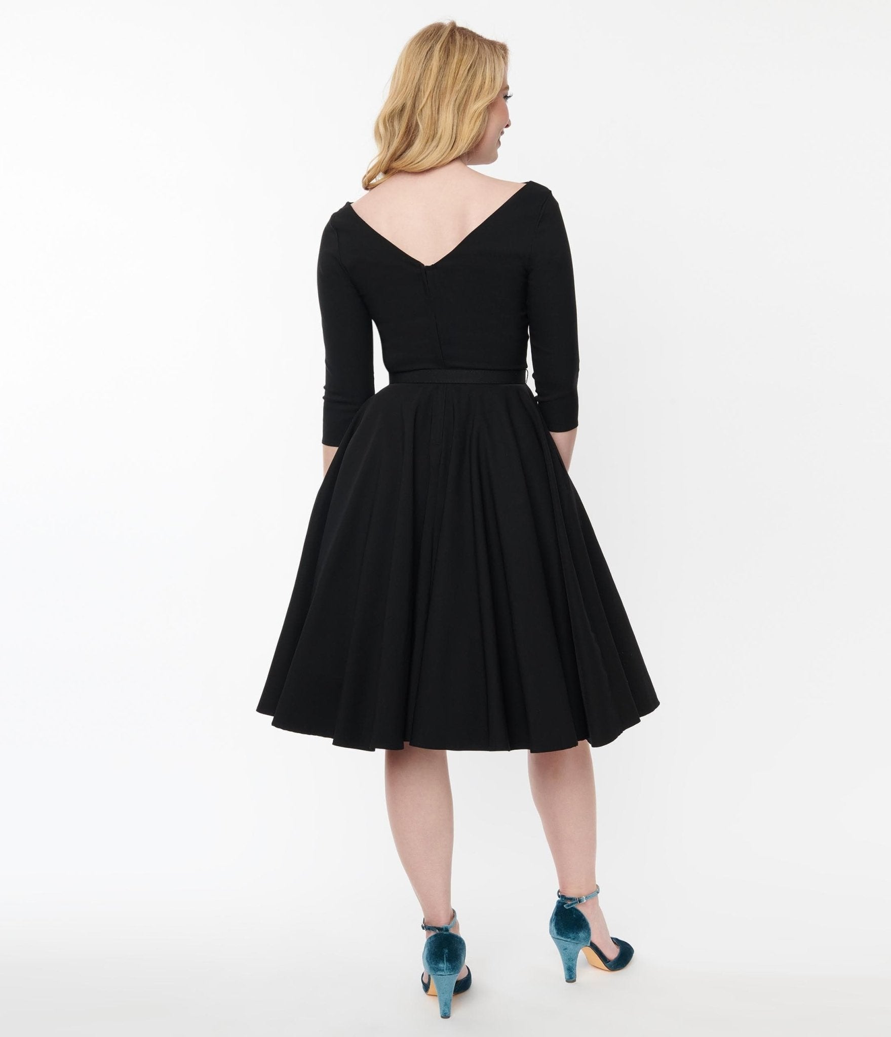 Unique Vintage Black Devon Swing Dress