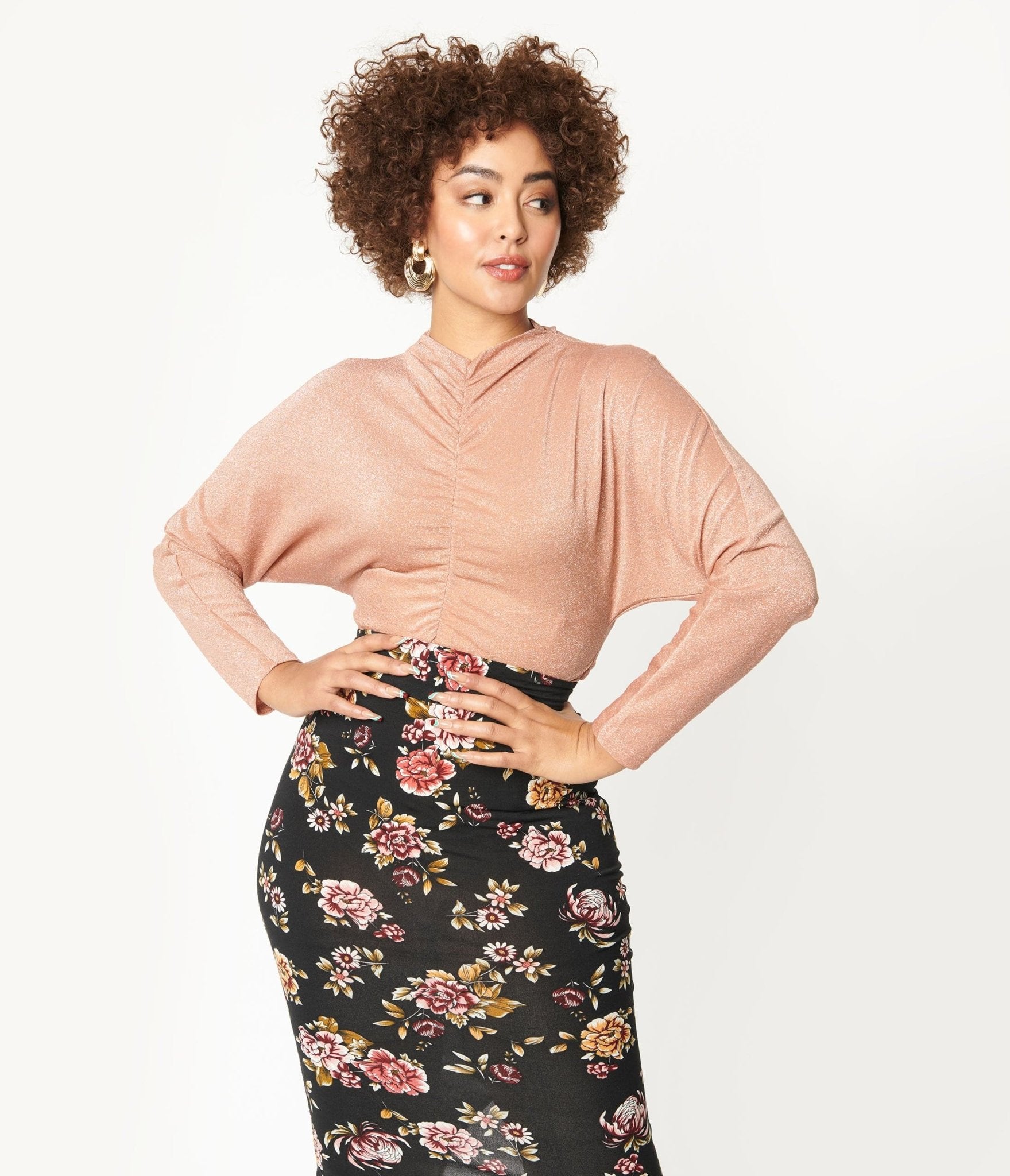 Apricot Blush Sparkle Dolman Top