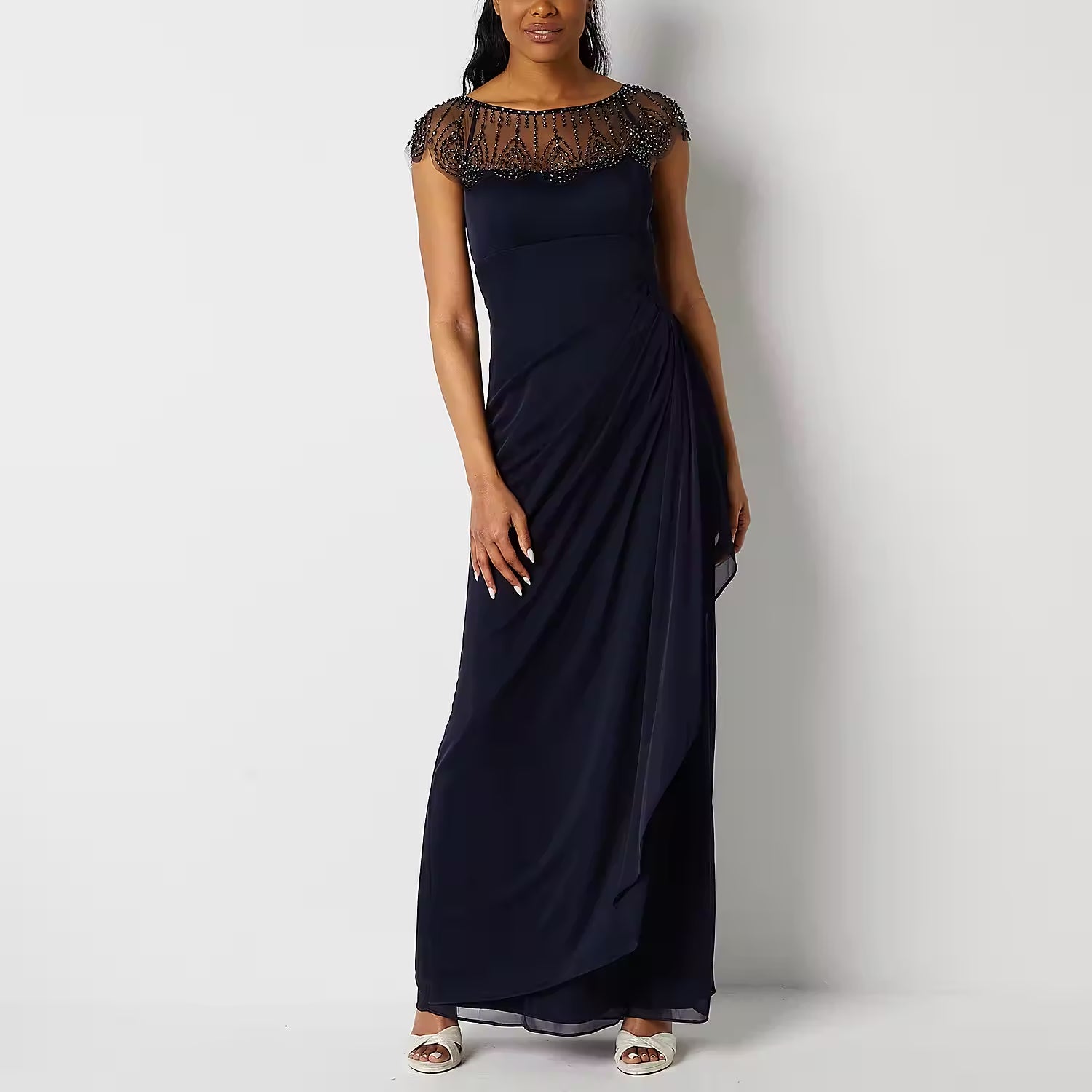 Dj Jaz Women's Sleeveless Embellished Evening Gown - NAVY 4