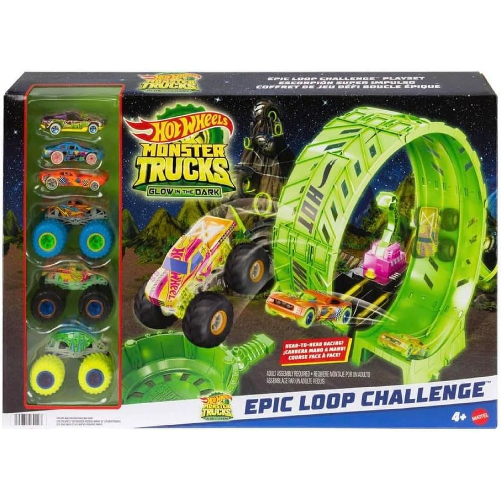 Hot Wheels HXH69 Epic Spin 360 Glow in the Dark Challenge