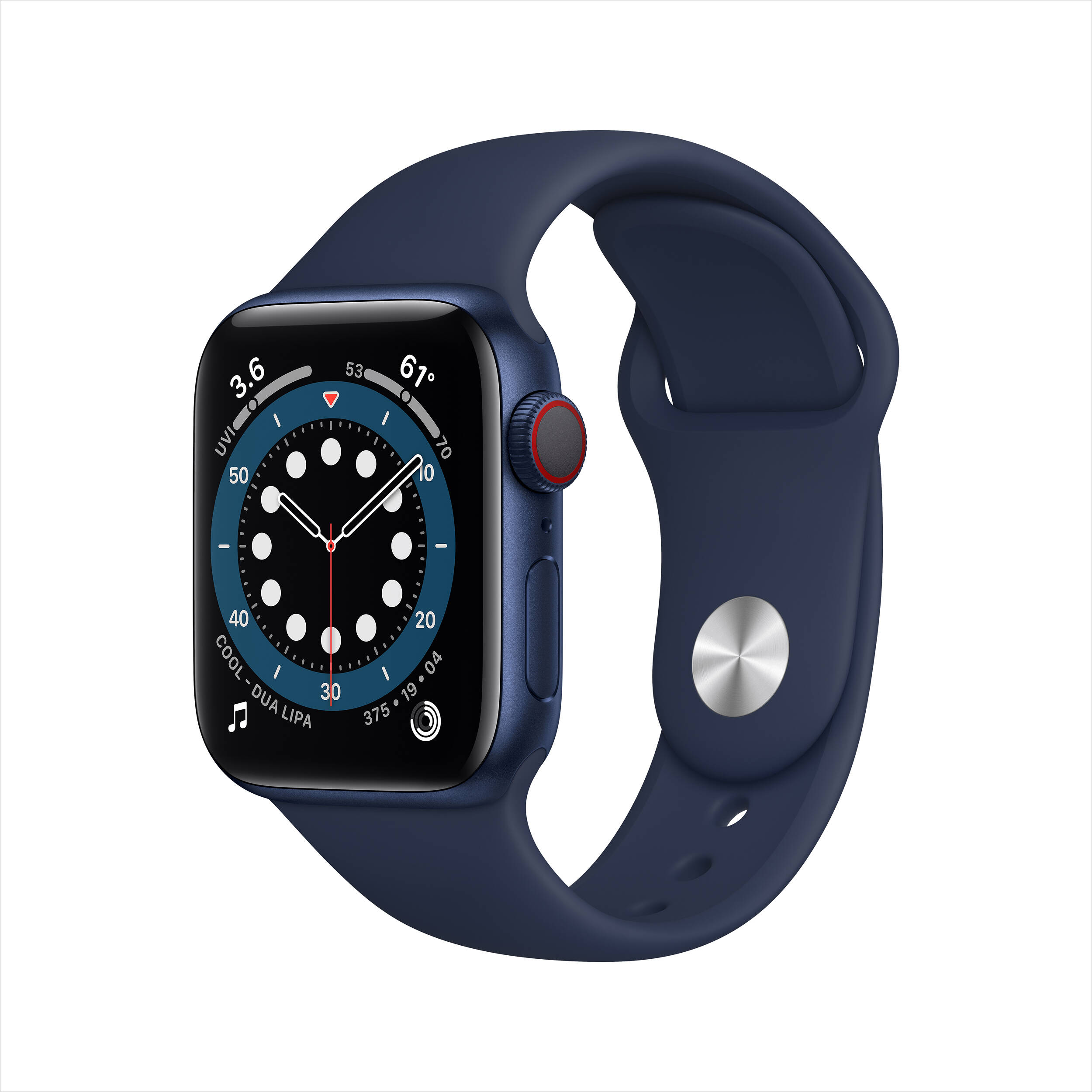 Apple Watch Gen 6 Series 6 Cell 40mm Blue Aluminum Deep Navy Sport Band - M02R3LL/A