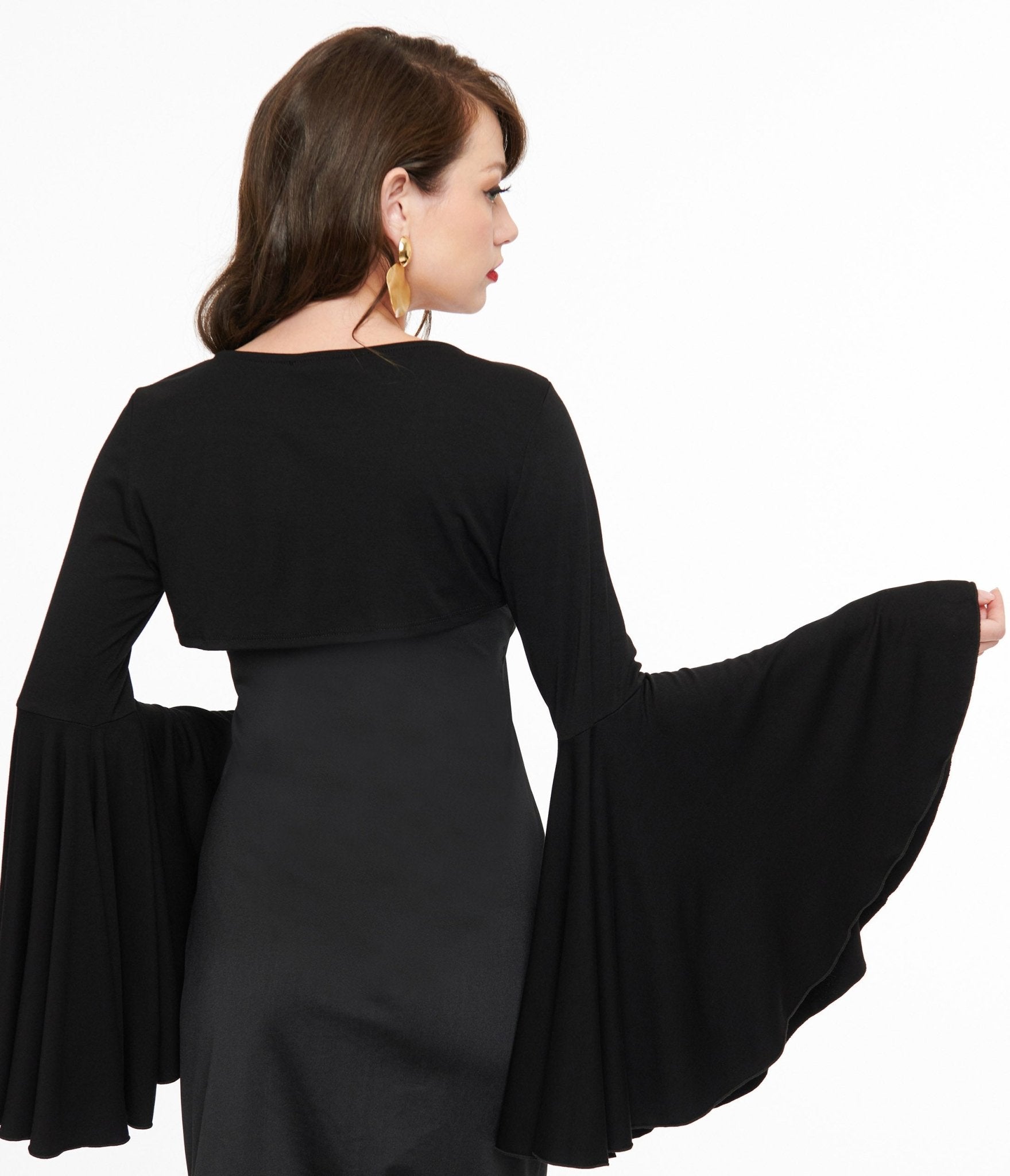 Foxblood Black Bell Sleeve Bolero