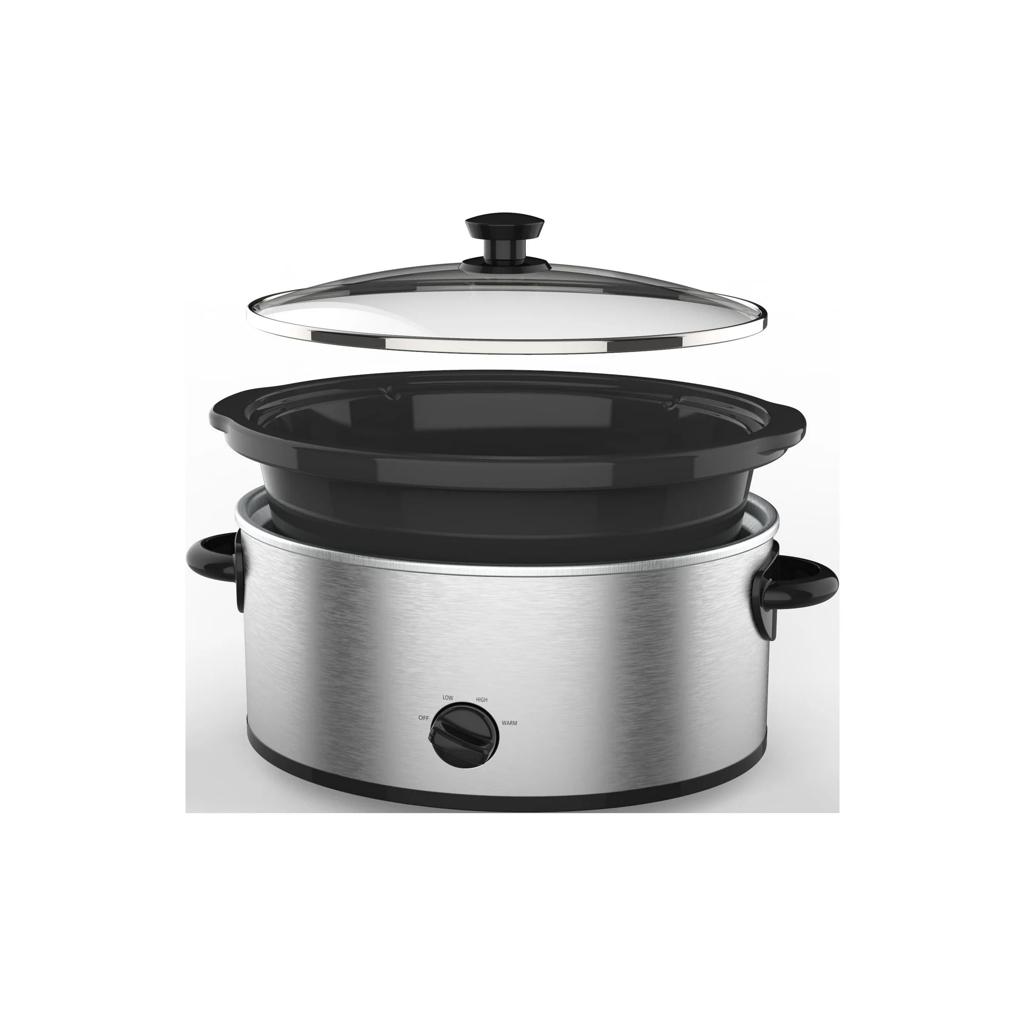 Mainstays MS54100112168S Stainless Steel 6 Quart Oval Slow Cooker With Glass Lid