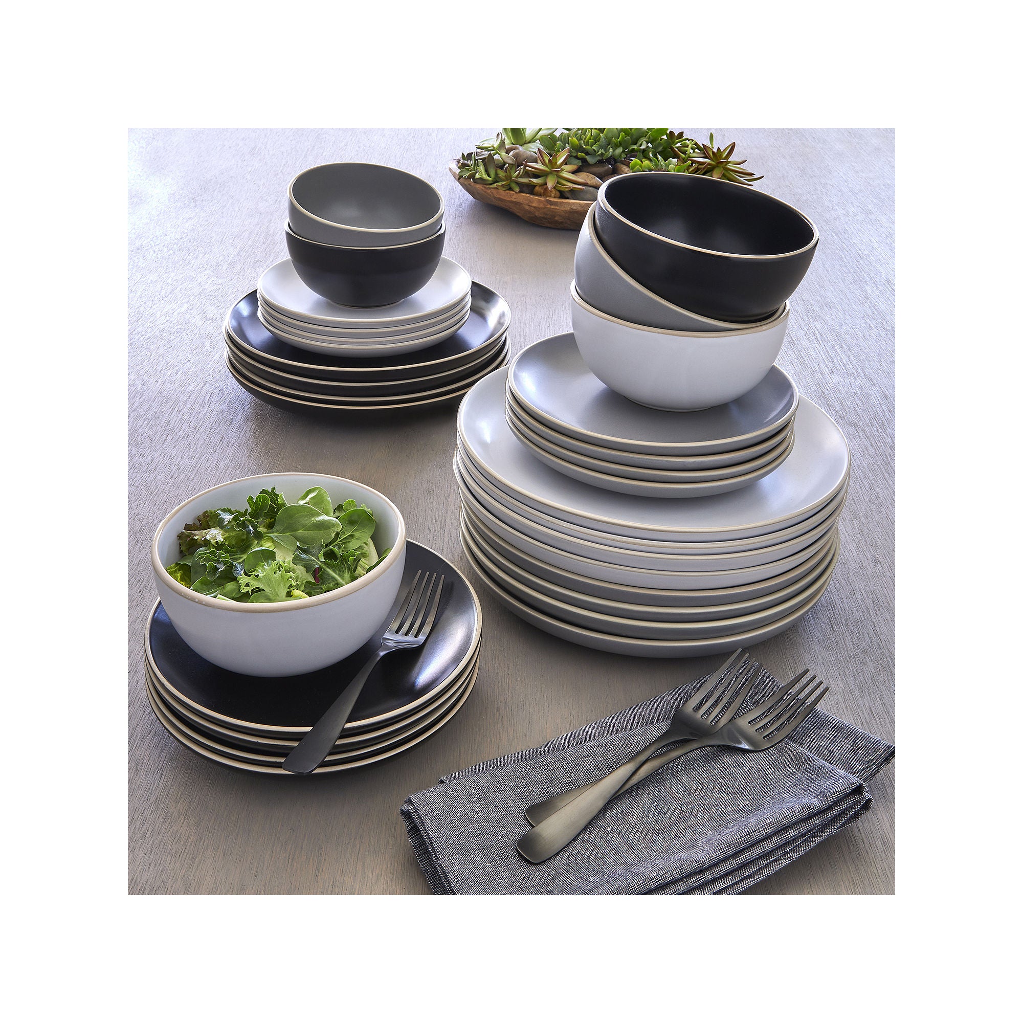 Gibson Rockaway White 12-Pc. Stoneware Dinnerware Set - WHITE ONE SIZE