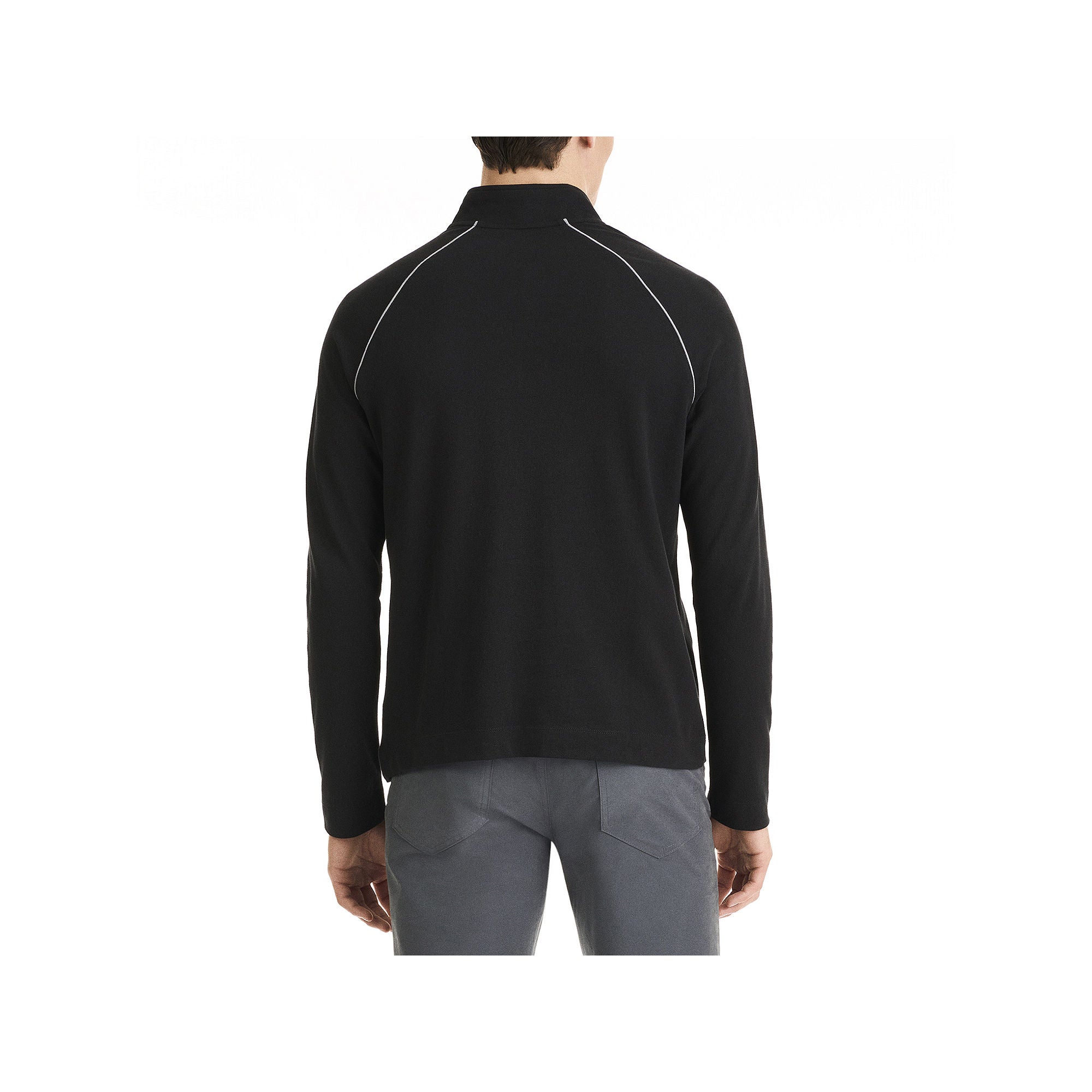 Van Heusen Mens Mock Neck Long Sleeve Quarter-Zip Pullover, 2XL Black