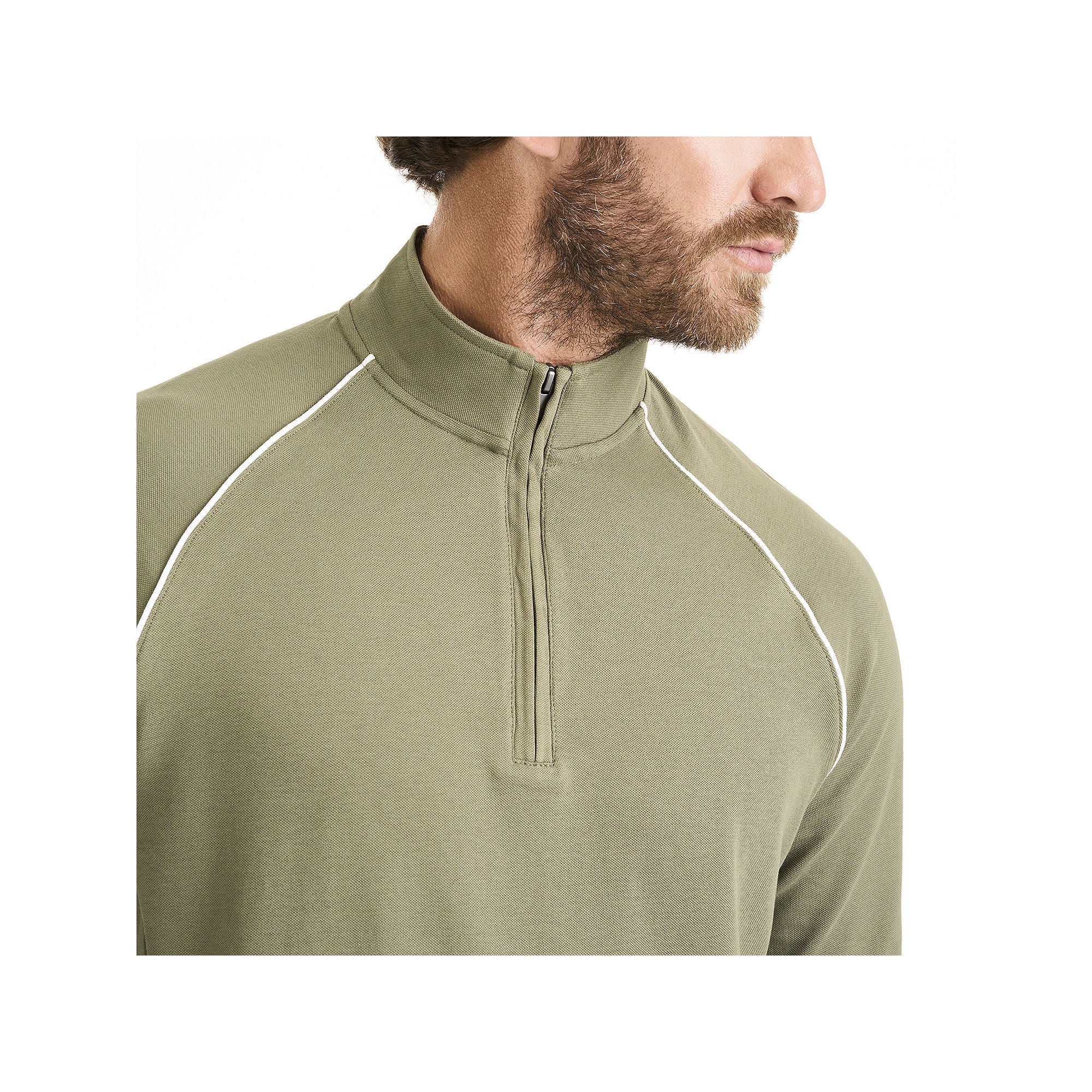 Van Heusen Mens Mock Neck Long Sleeve Quarter-Zip Pullover - Deep Lichen Green XX-Large