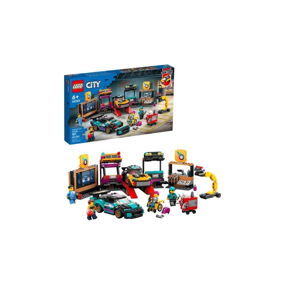 LEGO 60389 City Custom Car Garage Toy, Kids Workshop Set