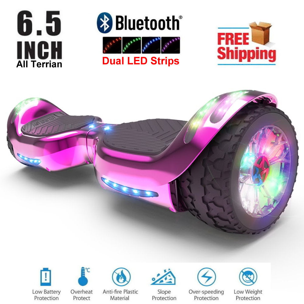 HoverStar ul2272 Certified TOP LED 6.5 Hoverboard Two Wheel Self Balancing Scooter Chrome Pink