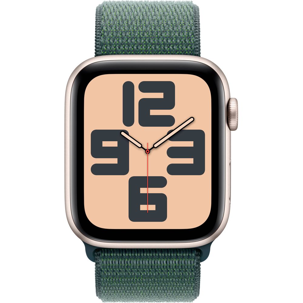 Apple Watch SE 2 44mm Starlight Aluminum - Lake Green Sport Loop MXEW3LL/A