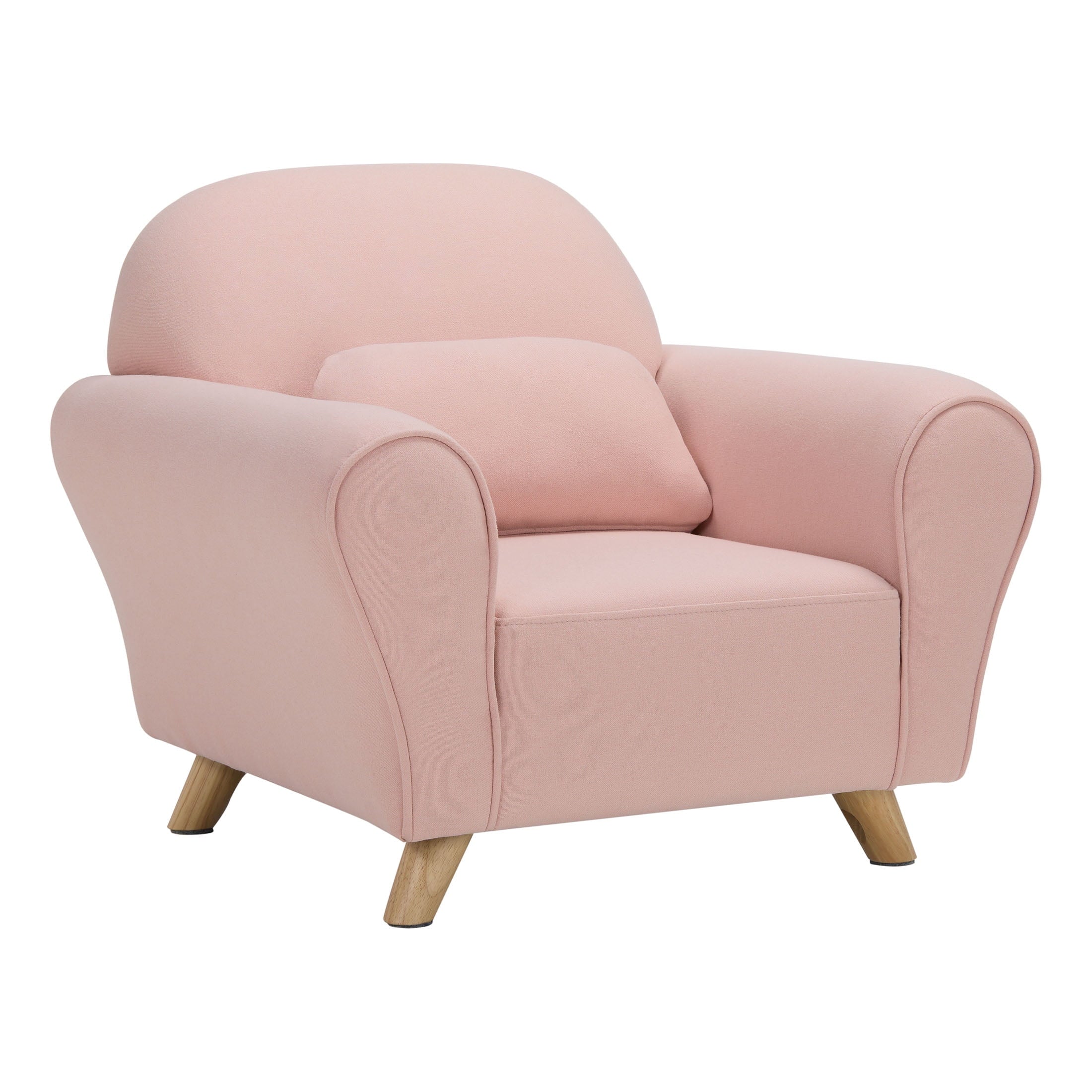 Nisco F907 Kids Modern Upholstered Accent Armchair, Light Pink