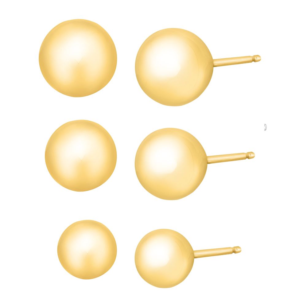 Eternity Gold 4-6 mm Ball Stud Earring Set in 14kt Gold