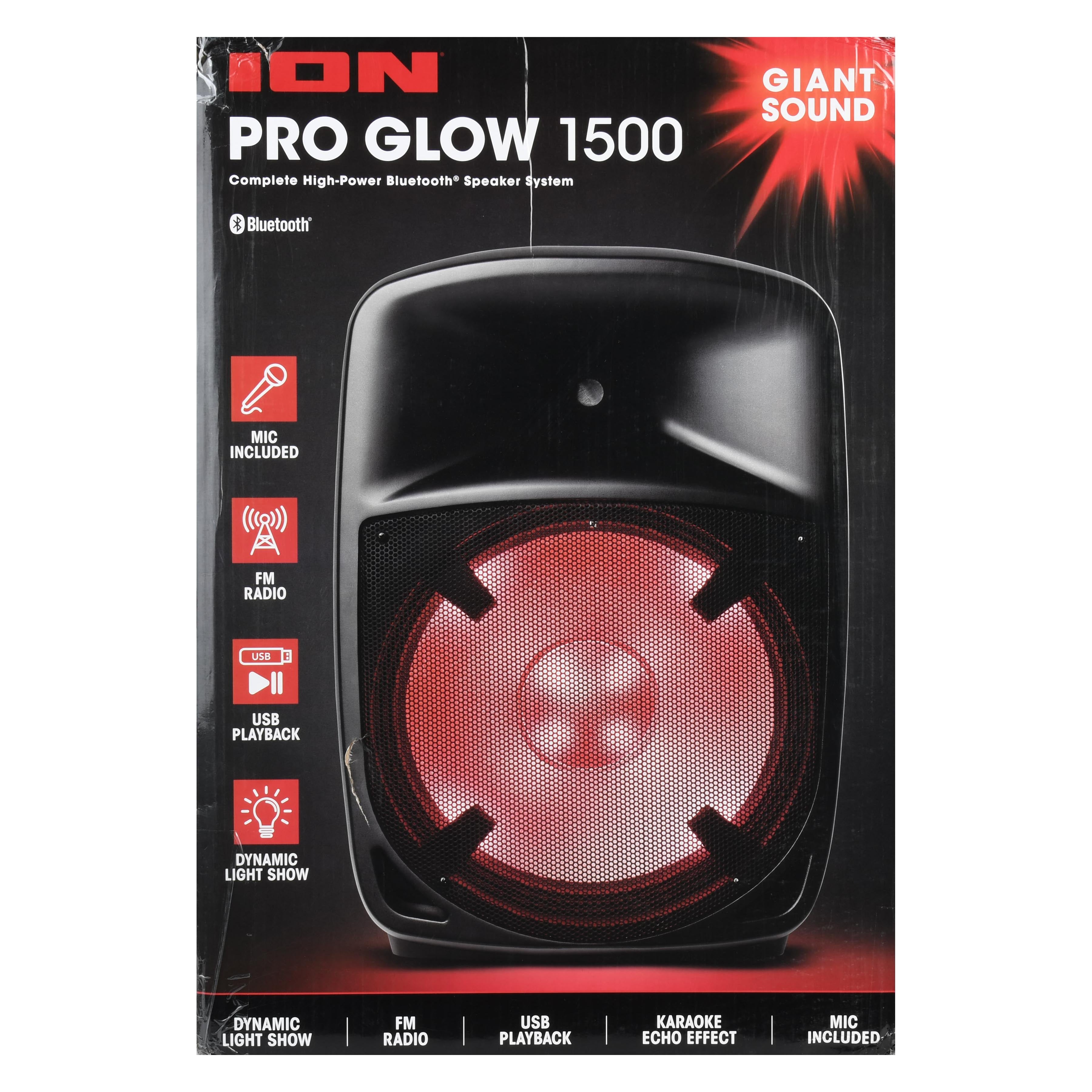 ION iPA114 Audio PROGLOW 1500 In Music Brand, Inc. Ion Pro Glow 1500 Bt Speaker