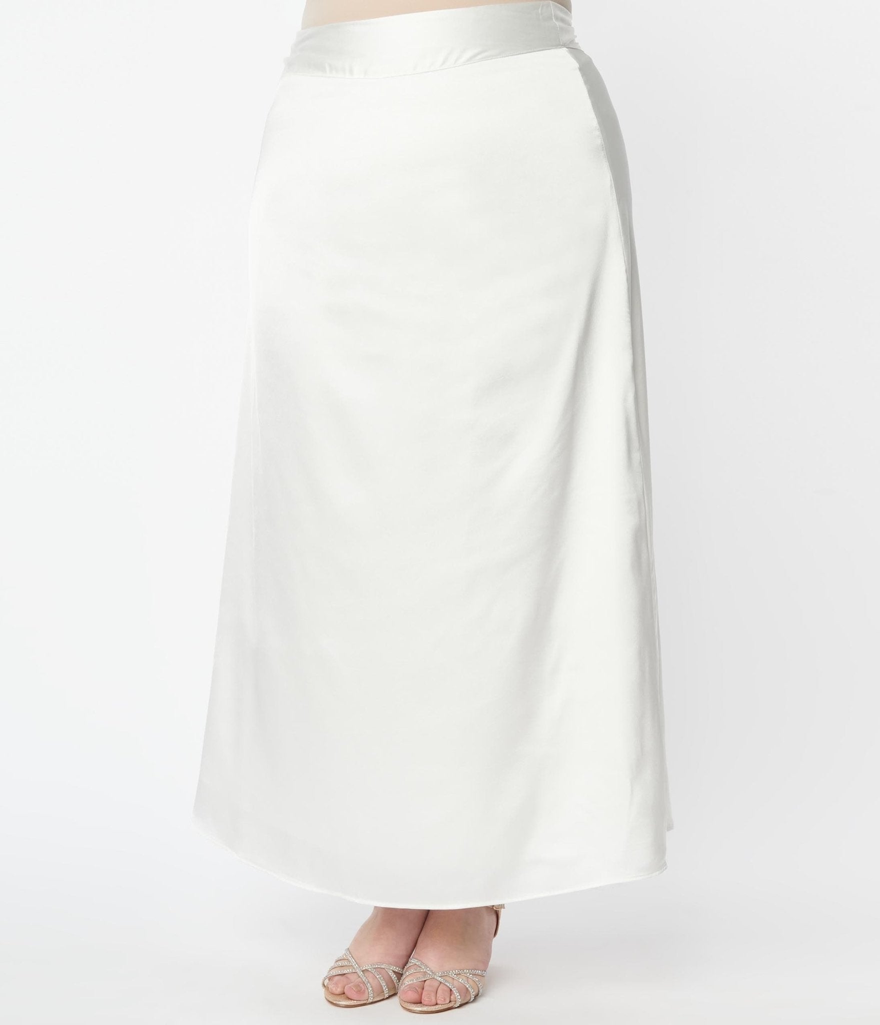 Plus Size Ivory Long Sleeve Blouse & Midi Skirt Bridal Set