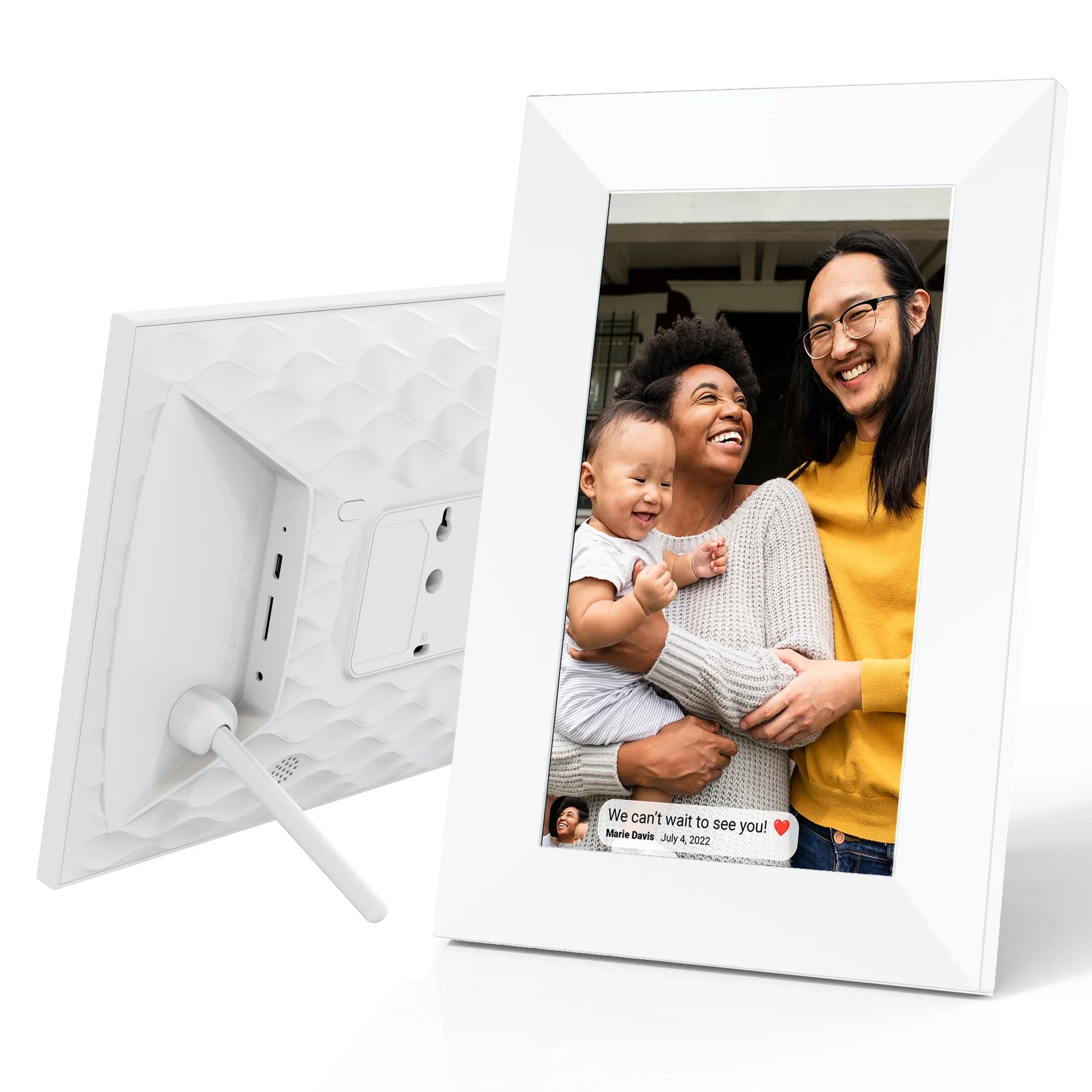 Onn. 100147212 10 Wi-Fi Digital Picture Frame, White